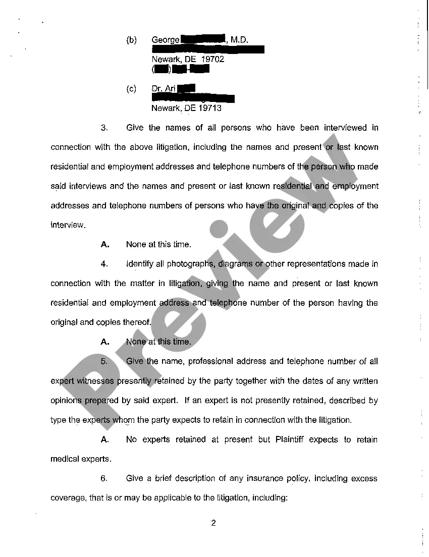 Preview A02 Plaintiff's Answers to Form 30 Interrogatories