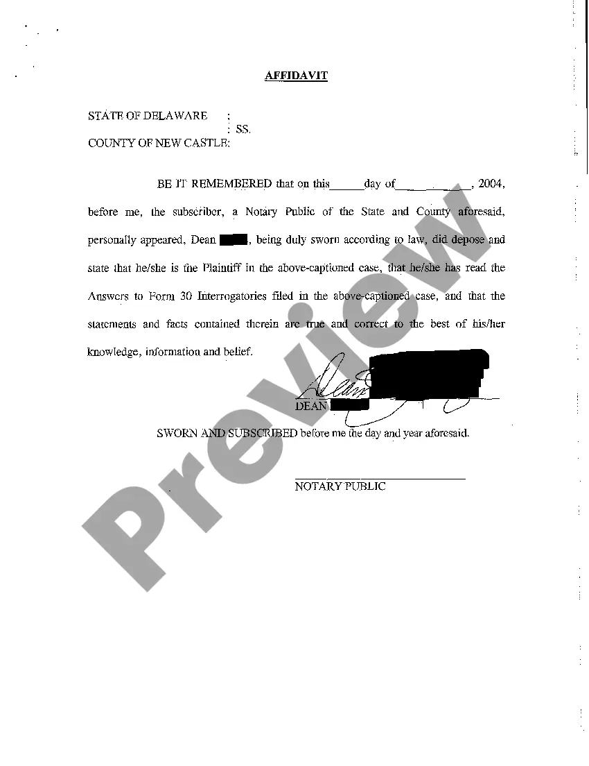 Preview A02 Plaintiff's Answers to Form 30 Interrogatories