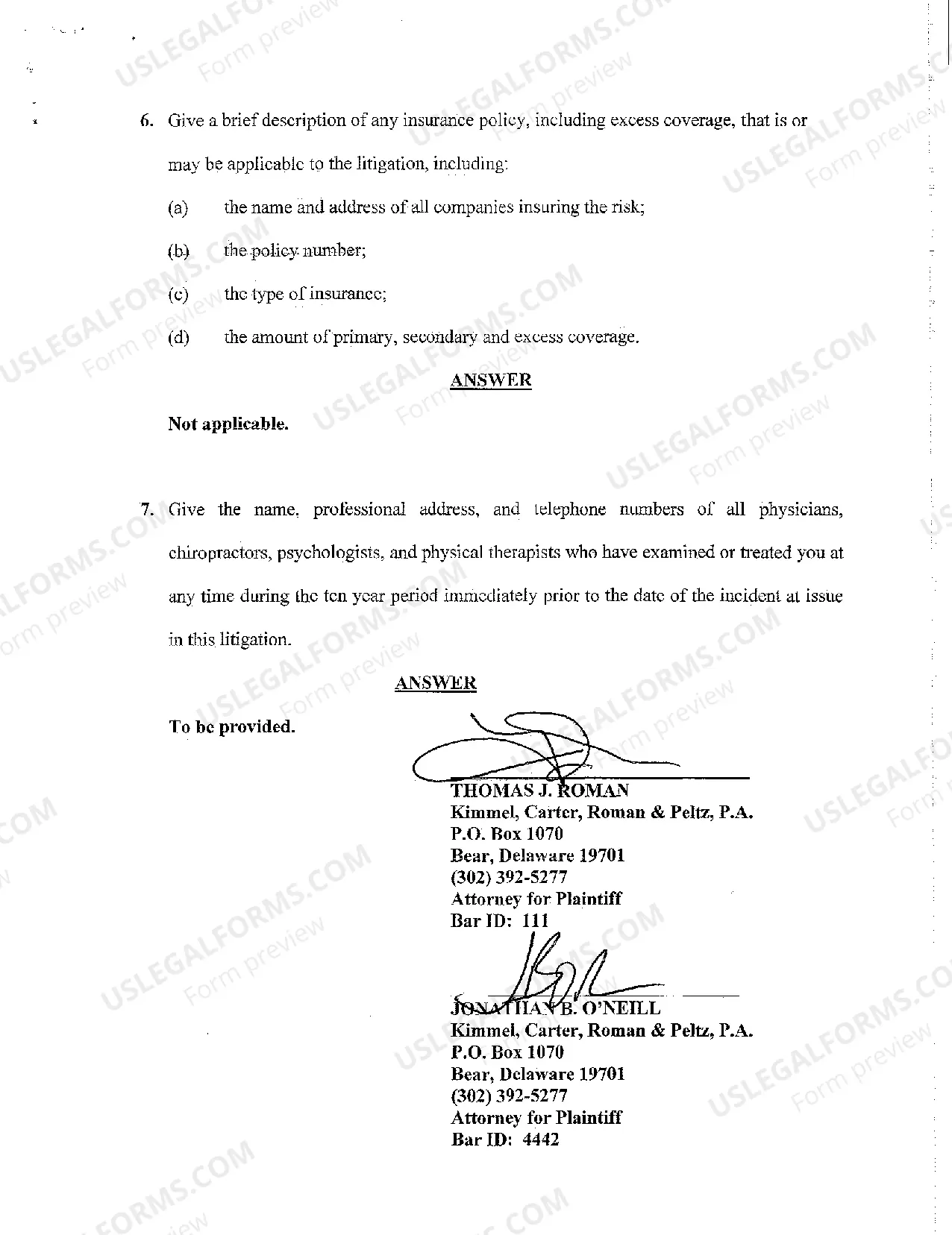 Preview A02 Answer to Superior Court Form 30 Interrogatories