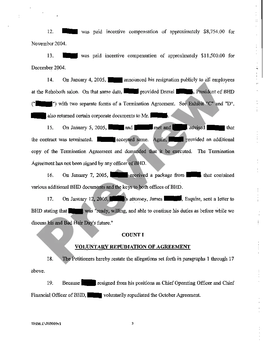 Get Petition for Declaratory Judgment regarding Employment Agreement Preview Petition for Declaratory Judgment regarding Employment Agreement