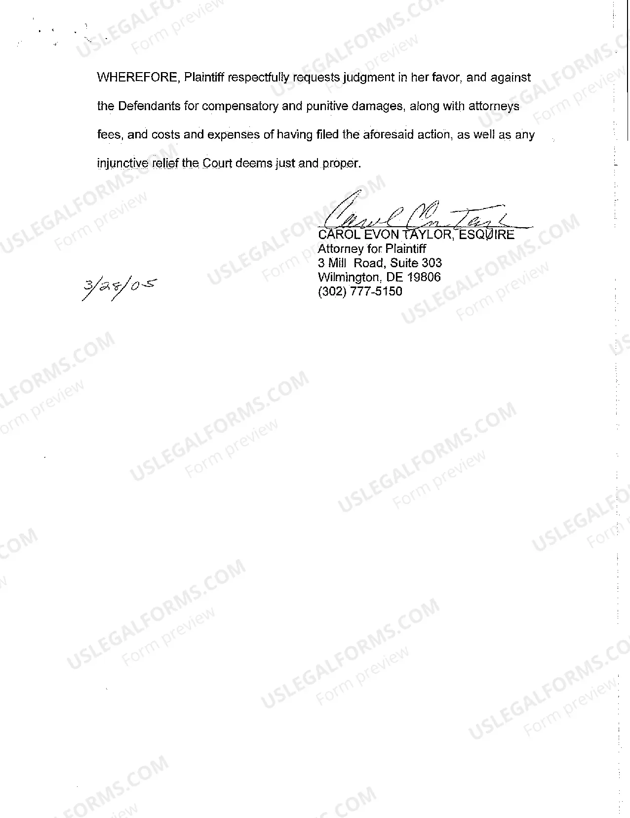 Preview Arbitration Statement of Sexual Harassment Claimant