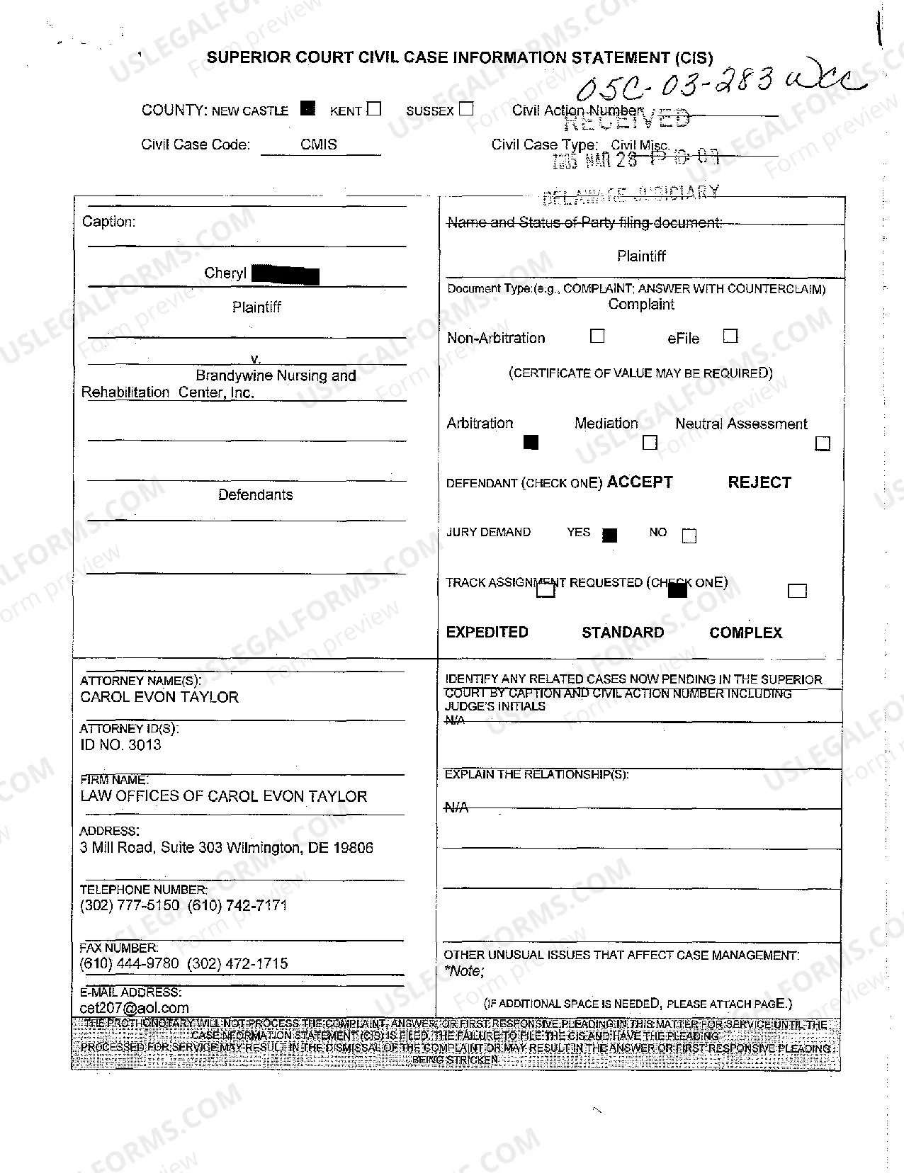 Preview Arbitration Statement of Sexual Harassment Claimant