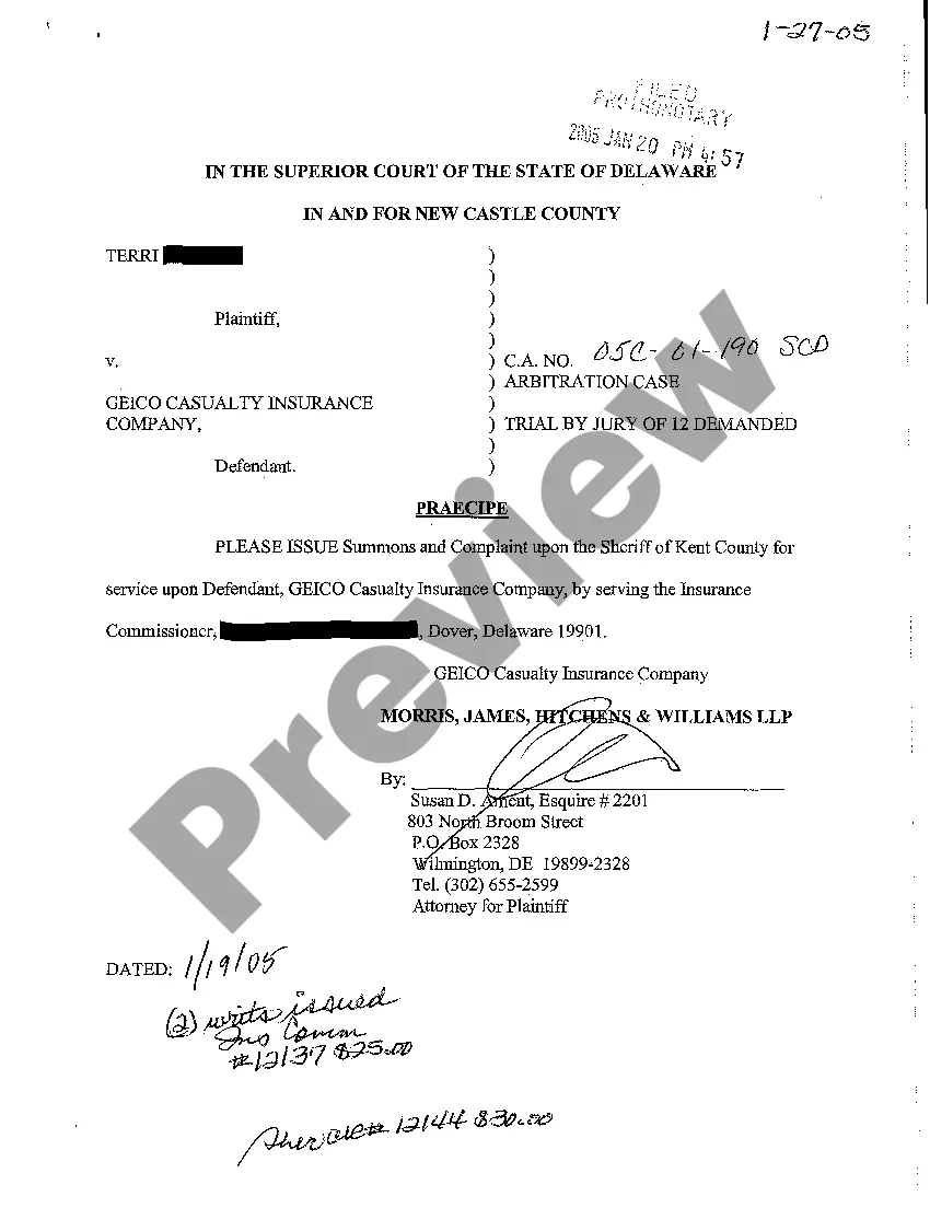 Preview Complaint Against Motor Vehicle Insurer to be heard in Arbitration