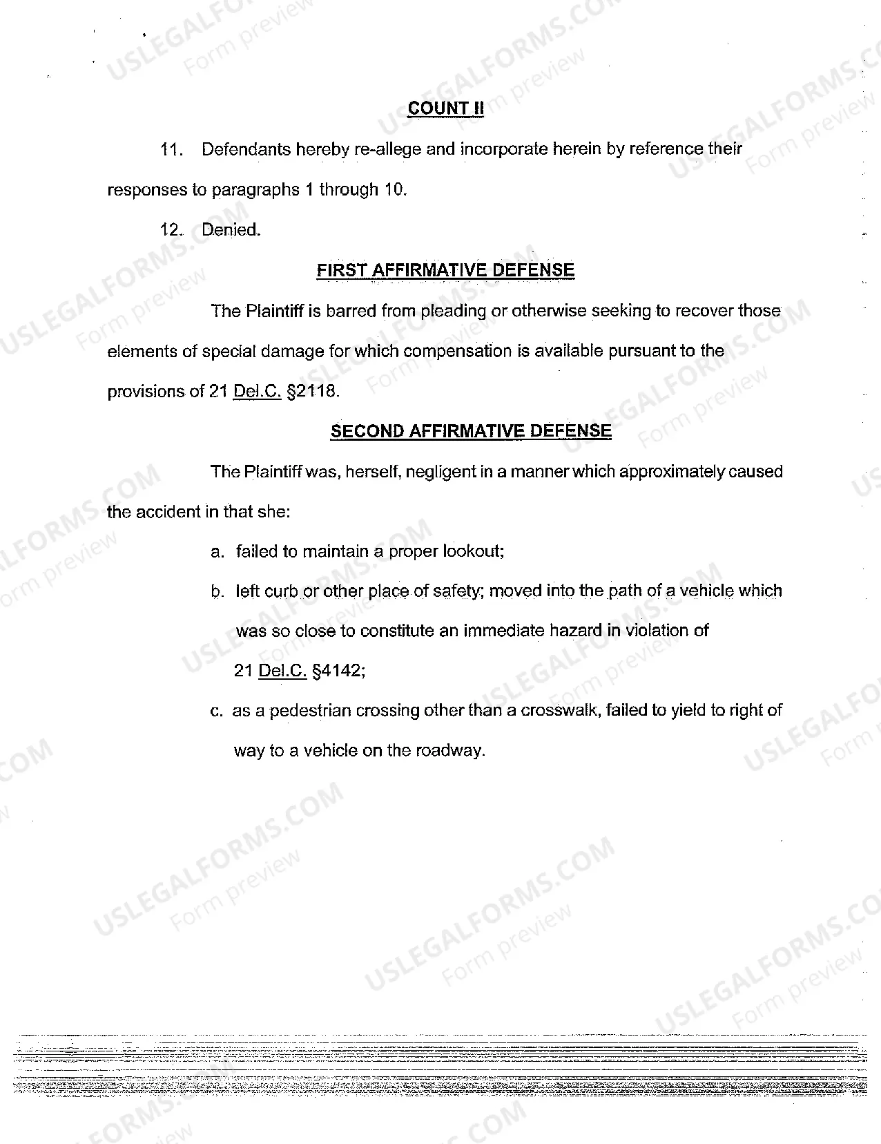 Preview A06 Defendant's Answer and Affirmative Defenses