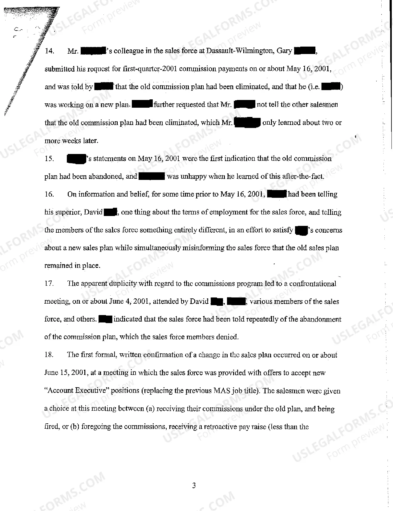 Preview Complaint Alleging Wrongful Discharge and Breach of Good Faith and Faith Dealing