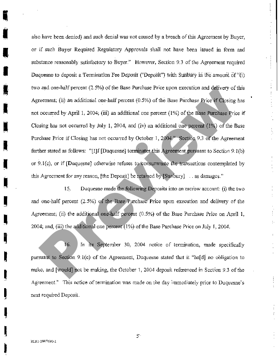 page 4 A01 Complaint for Declaratory Judgment - Asset Sale Agreement preview