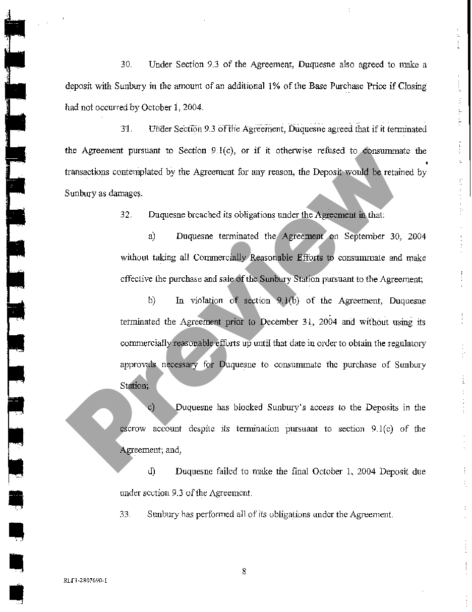 page 7 A01 Complaint for Declaratory Judgment - Asset Sale Agreement preview