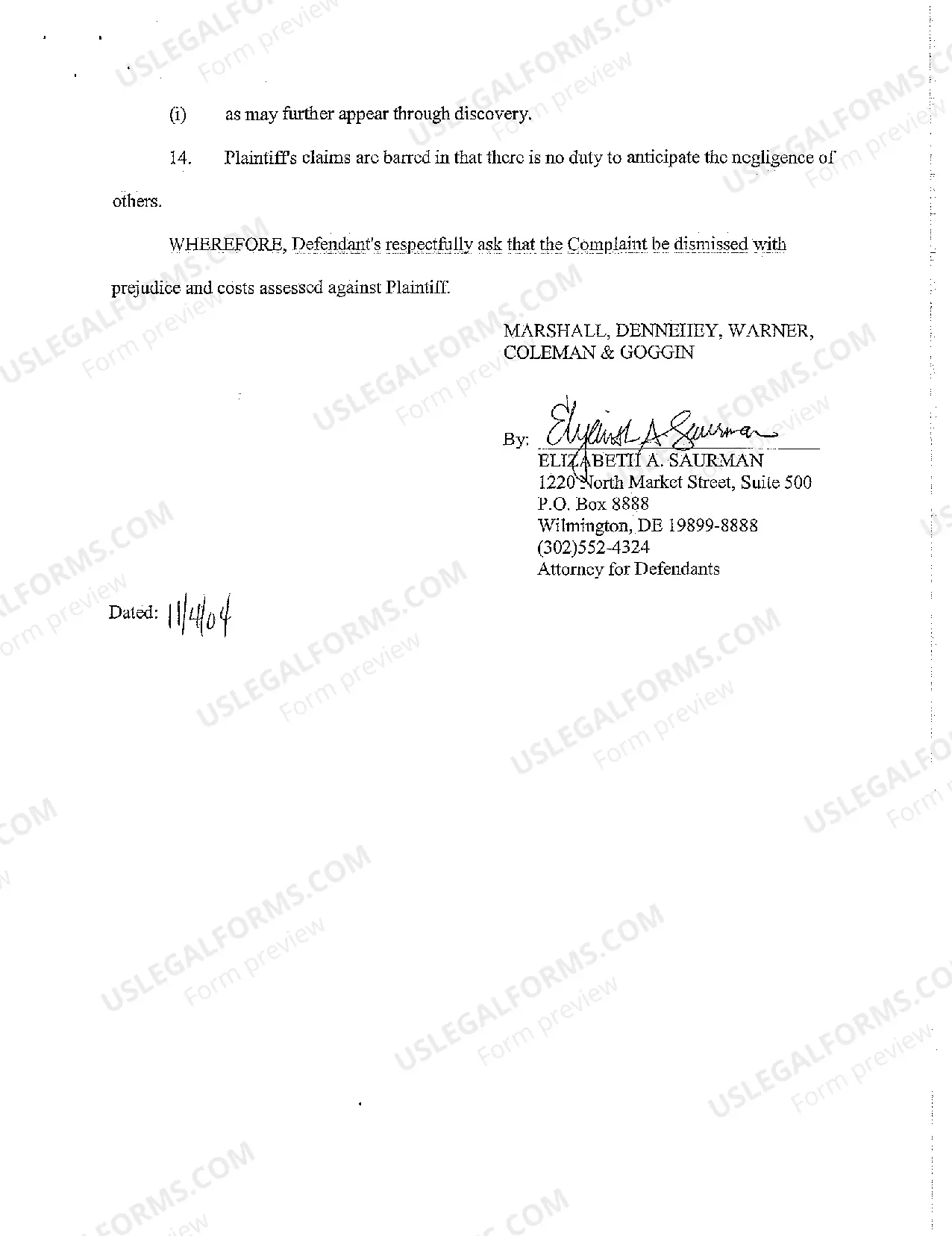 Preview A07 Defendants' Answer to Plaintiff's Complaint