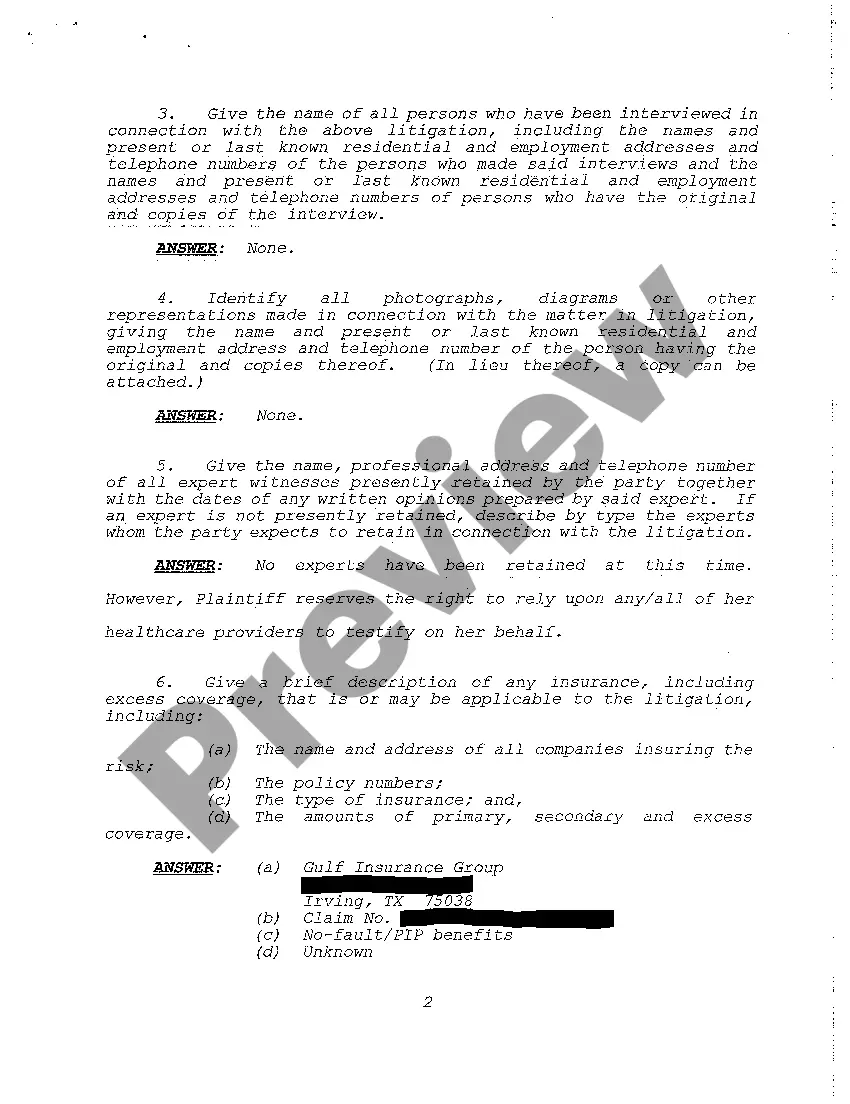 Preview A02 Plaintiff's Response to Form 30 Interrogatories