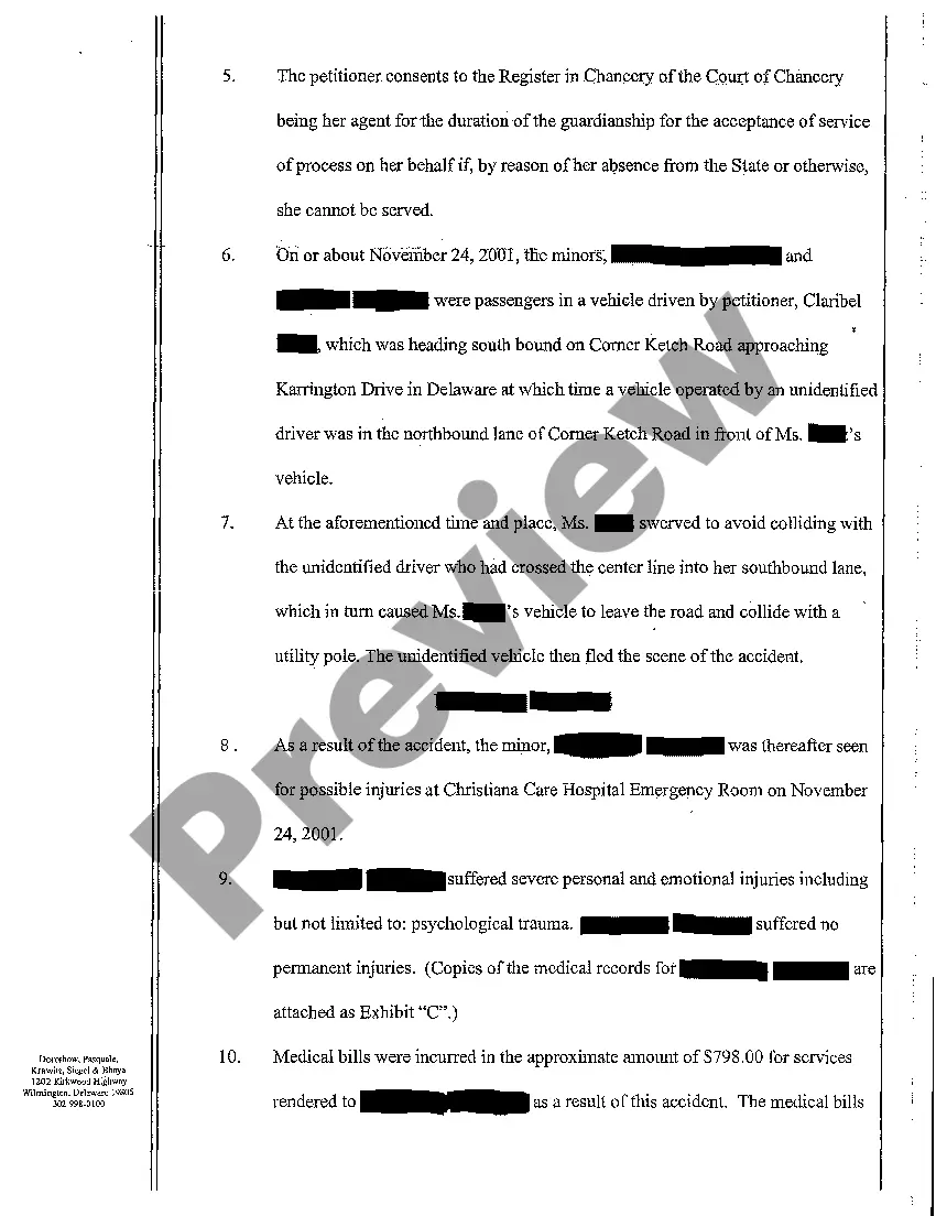 Get A01 Petition for Appointment of Guardian of the Property and Approval of Settlement of the Personal Injury Claims of Minors Preview A01 Petition for Appointment of Guardian of the Property and Approval of Settlement of the Personal Injury Claims of Minors