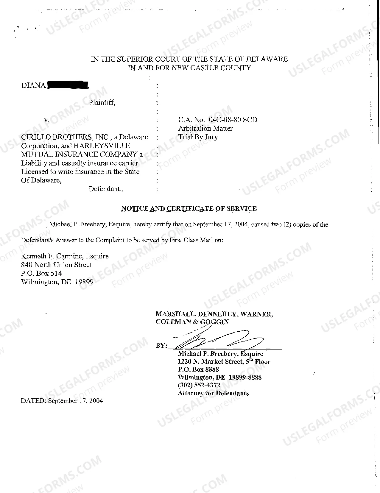 Preview A02 Answer to Complaint