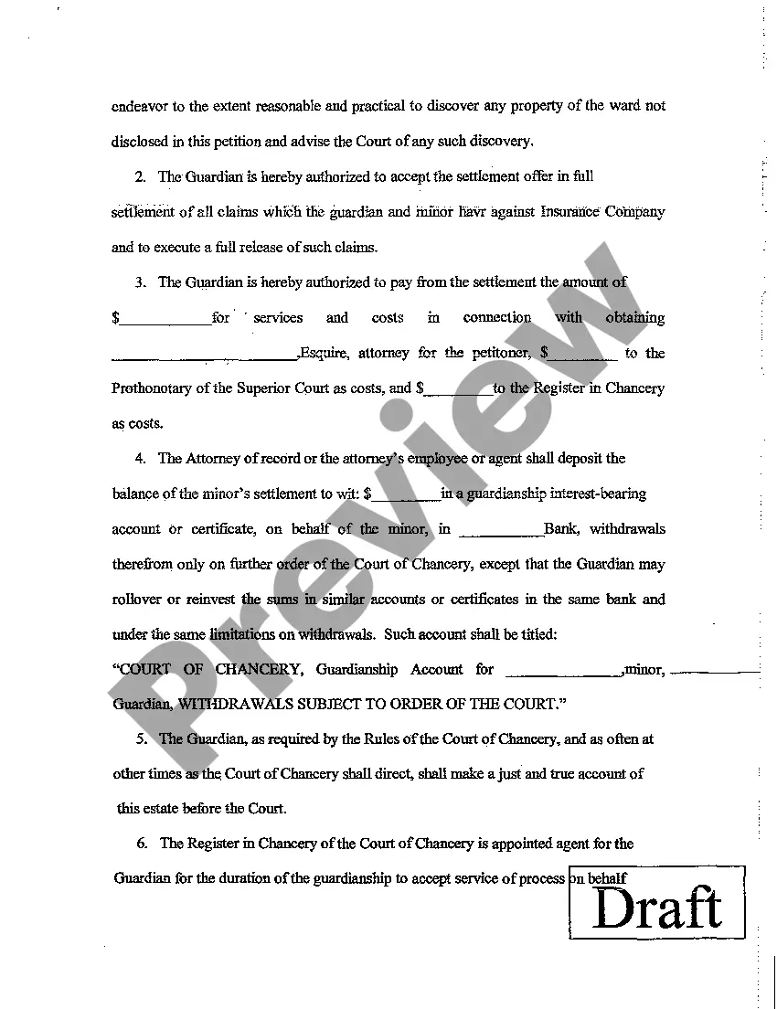 Preview A05 Order Appointing a Guardian of the Property of a Minor with Authority to Settle Tort Claim