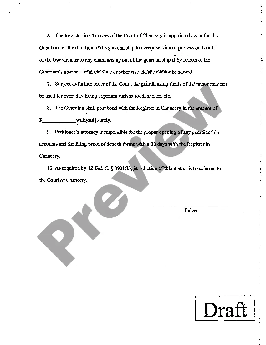 Preview A05 Order Appointing a Guardian of the Property of a Minor with Authority to Settle Tort Claim