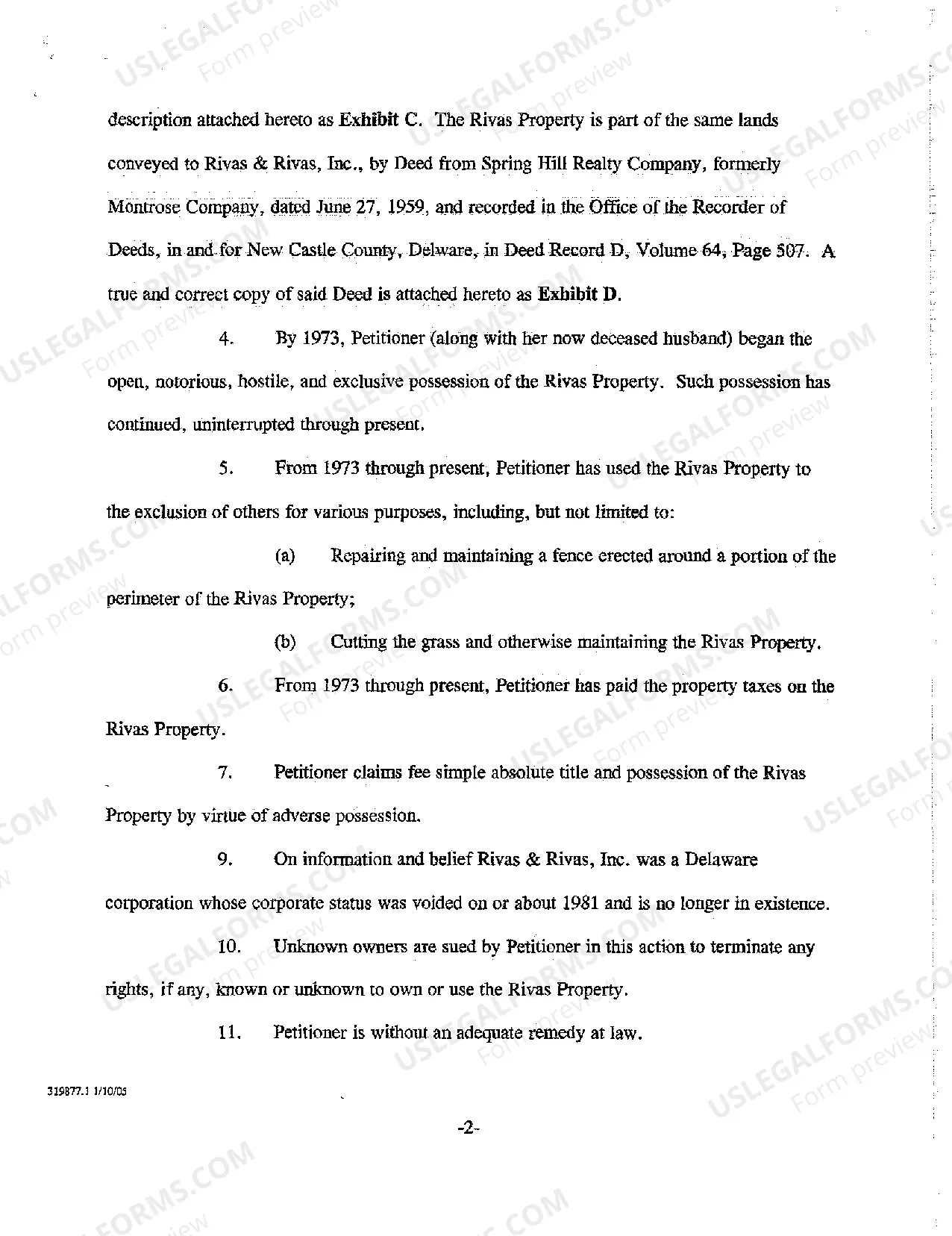 Preview Petition to Quiet Title