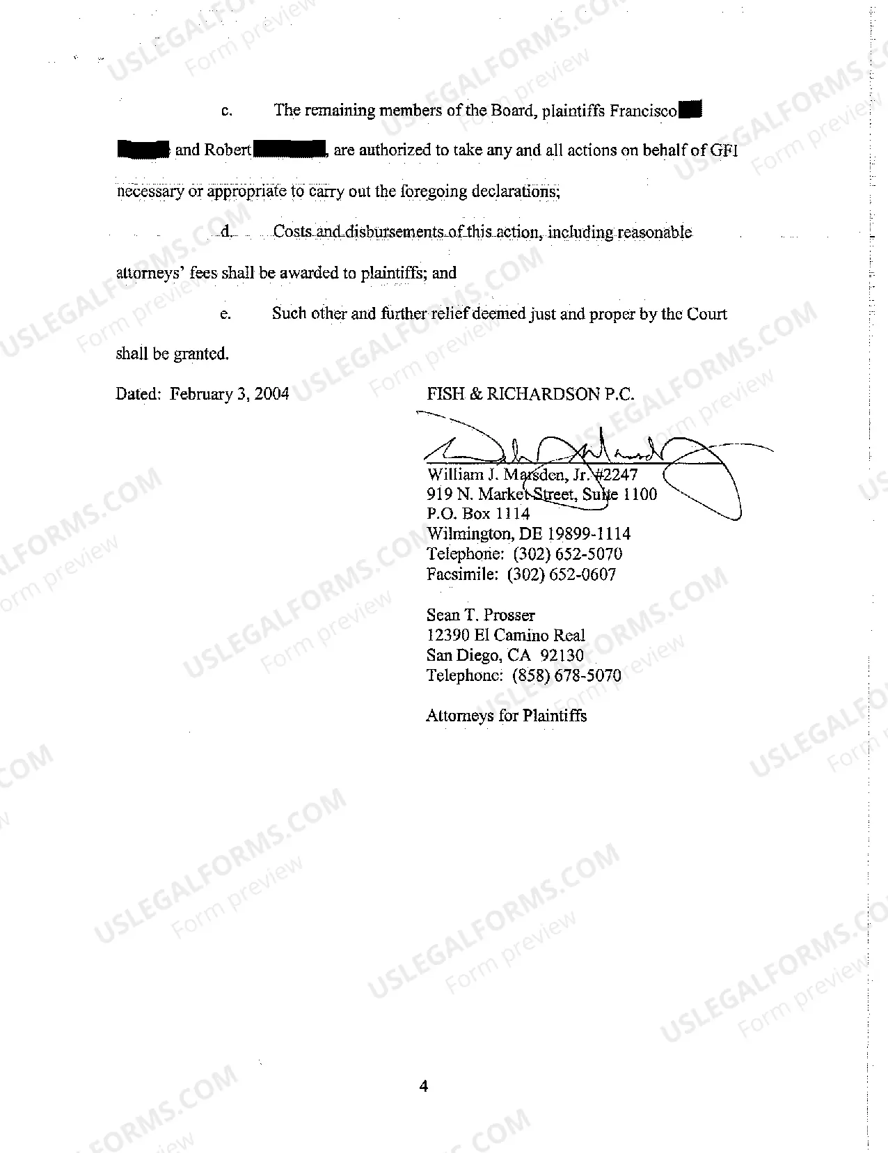 Preview Complaint for Declaratory Relief regarding dispute between Corporate Board of Directors Members