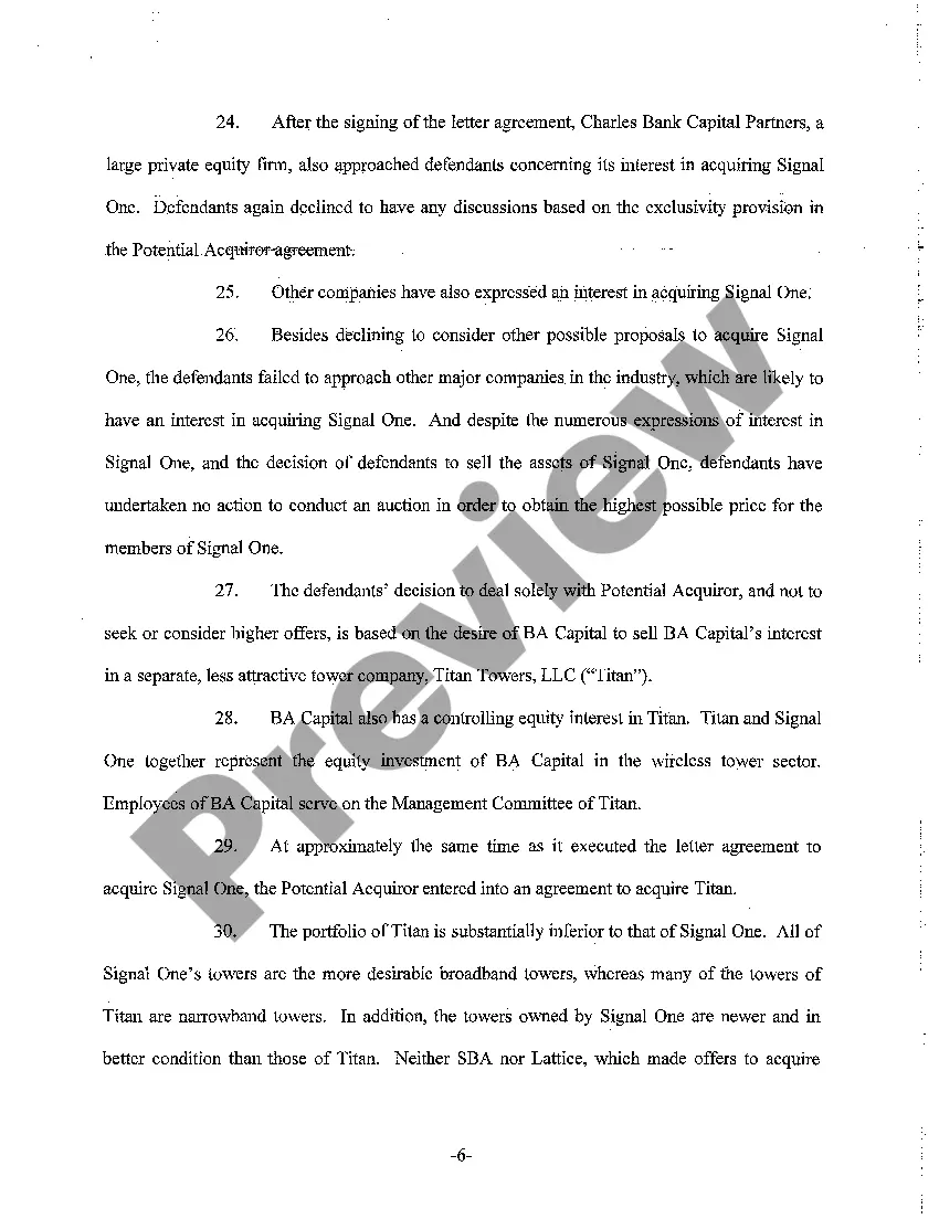 Preview A01 Complaint alleging Breach of Fiduciary Duties by LLC Members