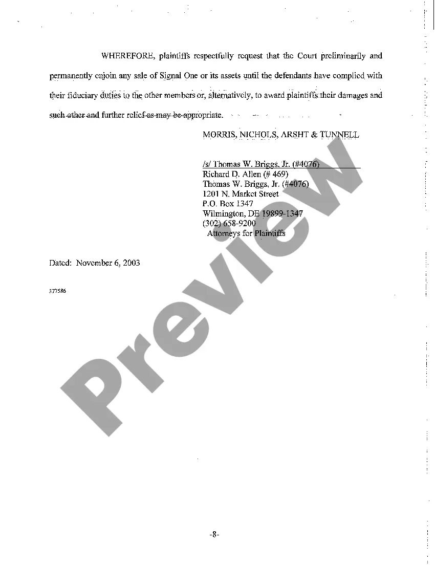 Preview A01 Complaint alleging Breach of Fiduciary Duties by LLC Members