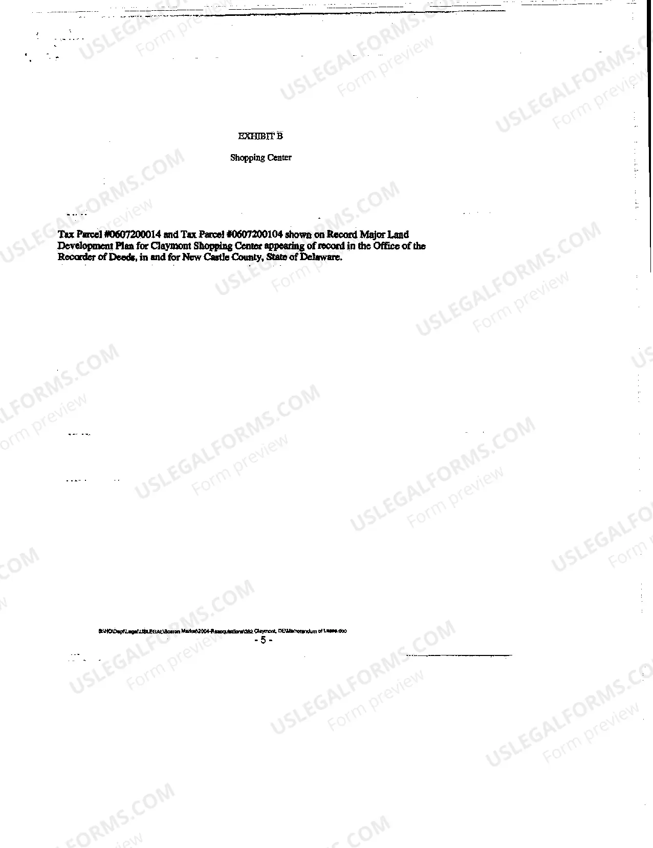 Preview Memorandum of Commercial Lease