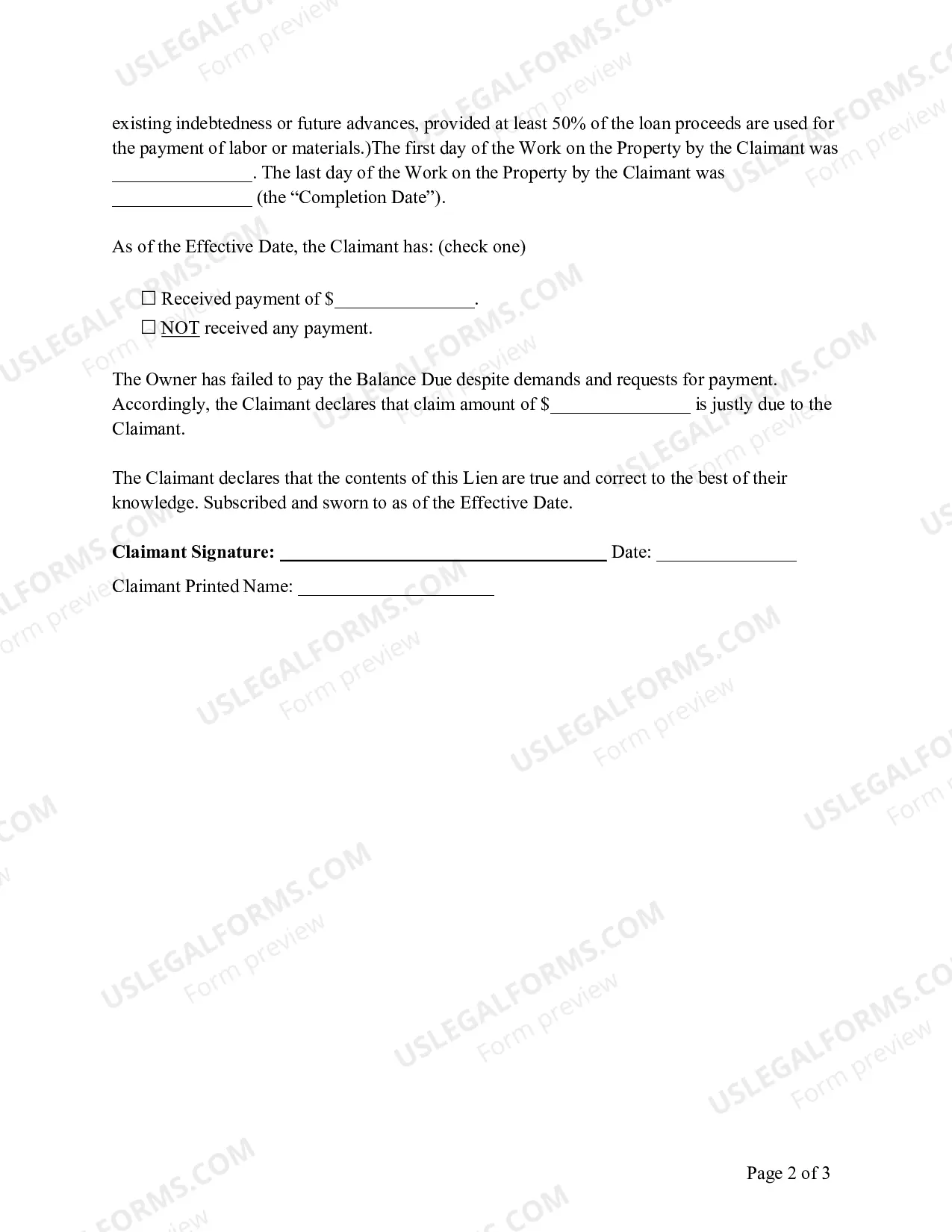Preview Delaware Mechanic's Lien