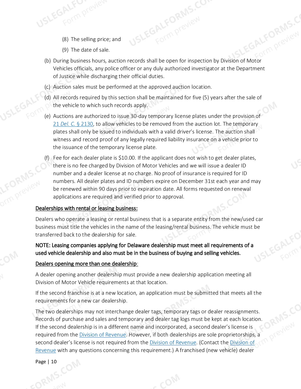 Preview Dealership Manual
