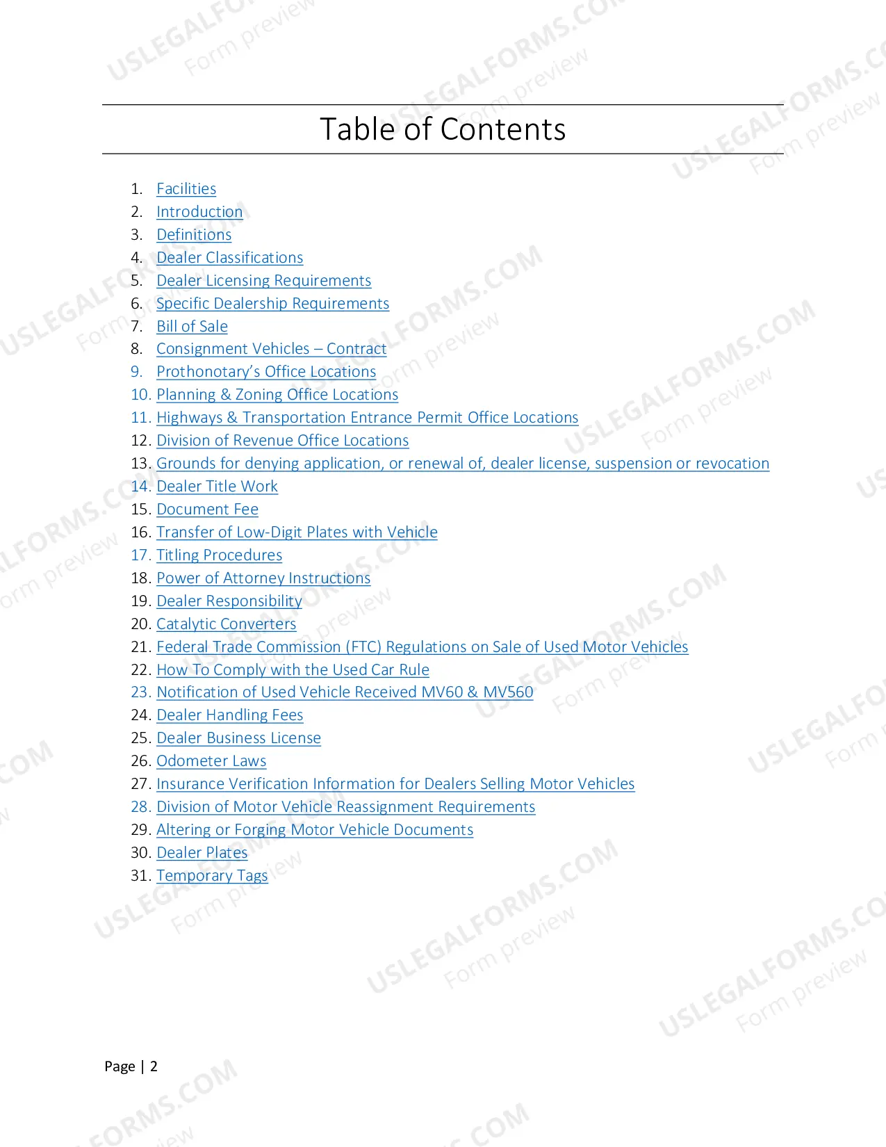 Preview Dealership Manual