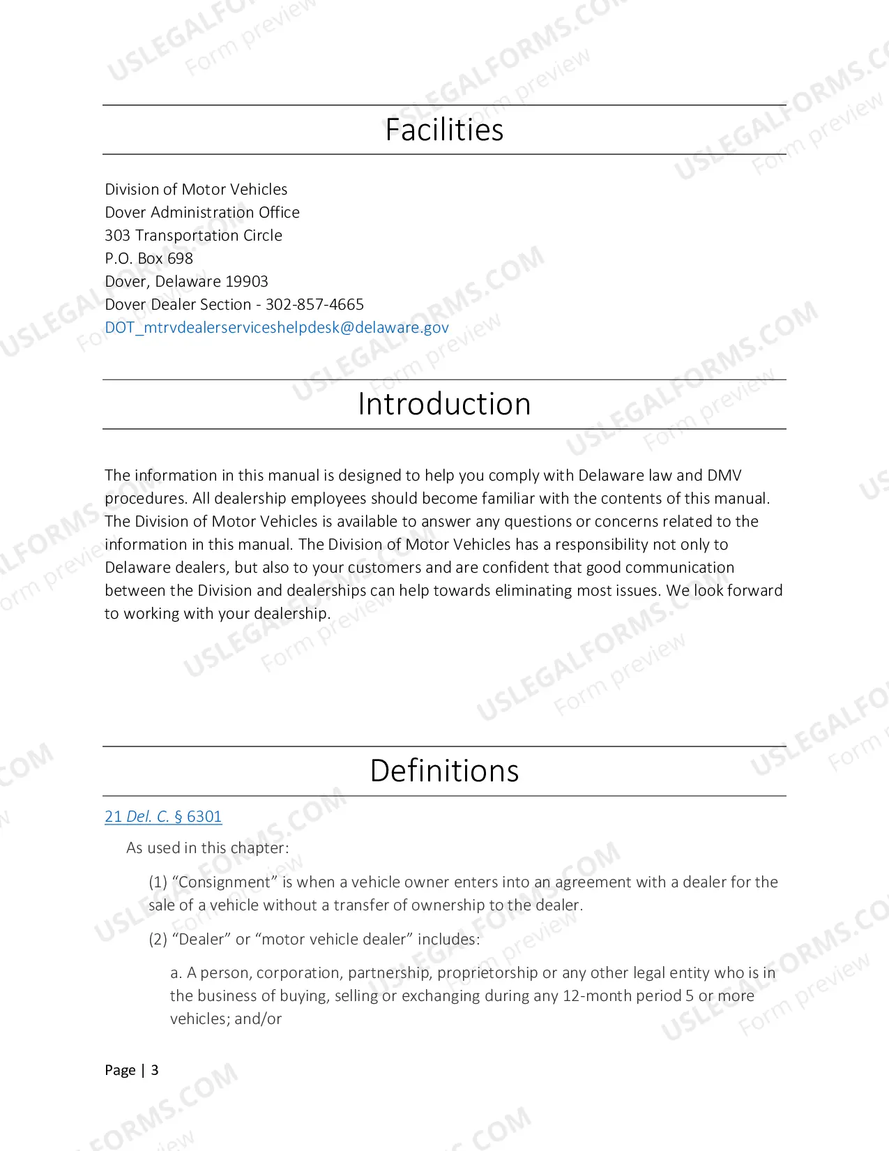 Preview Dealership Manual