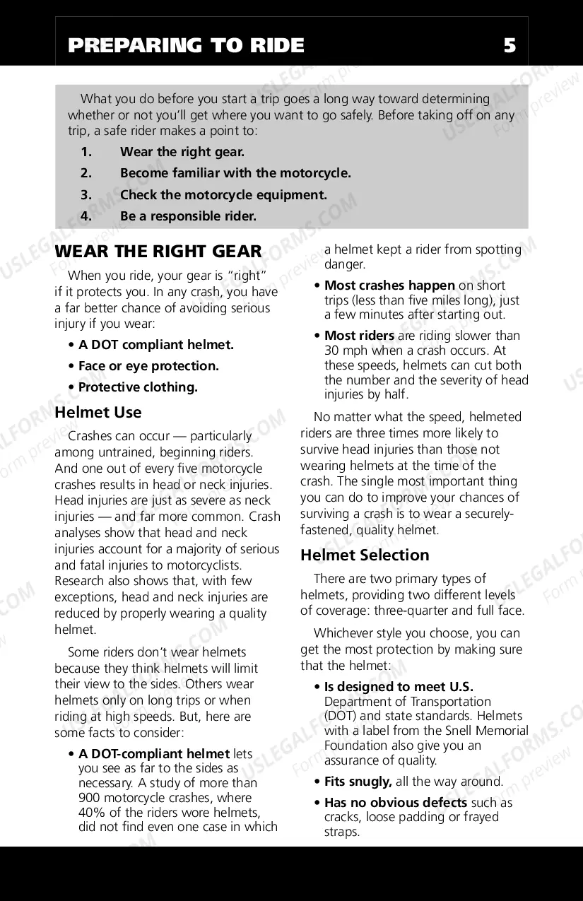Preview Motorcycle Manual
