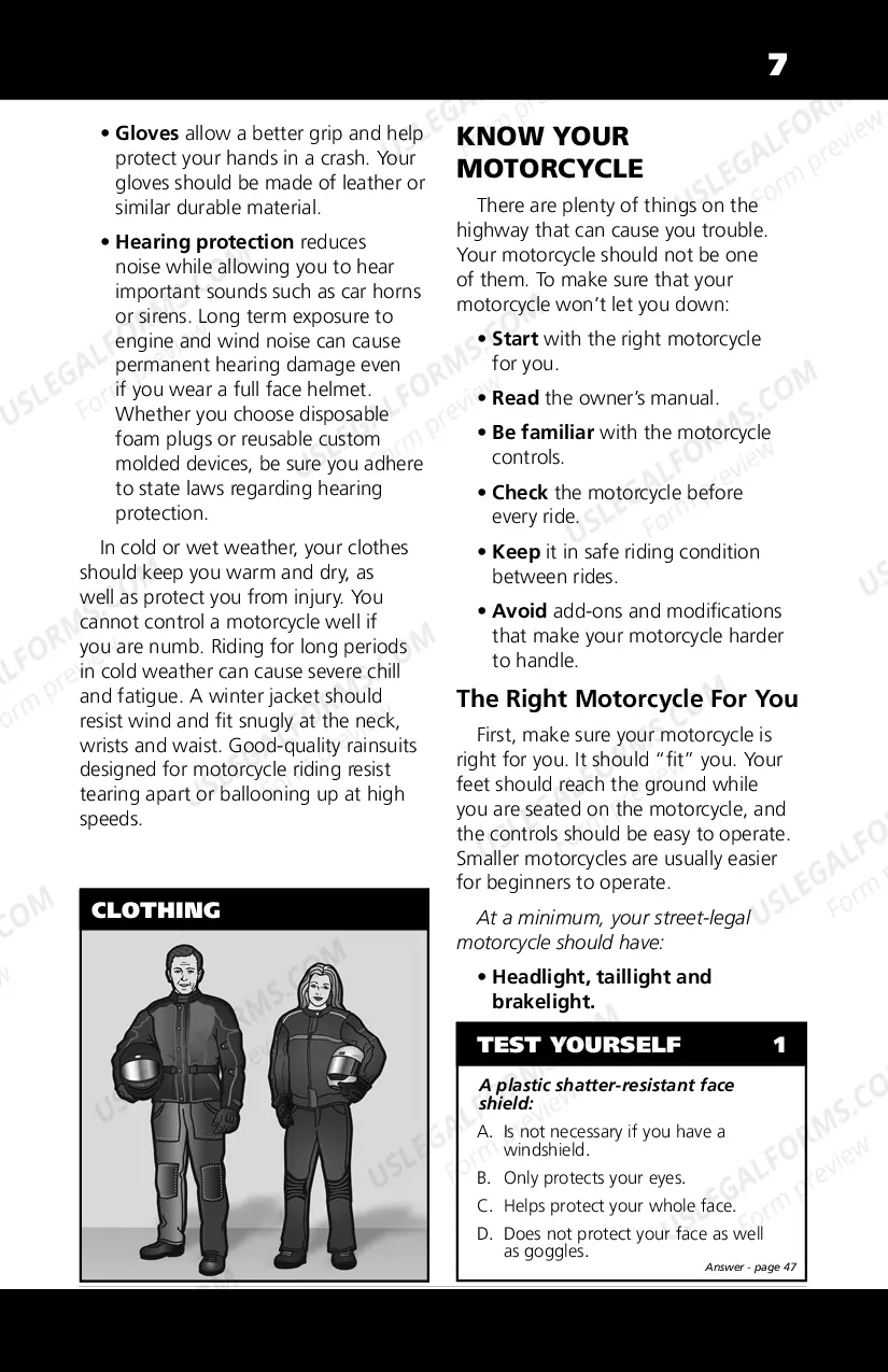 Preview Motorcycle Manual