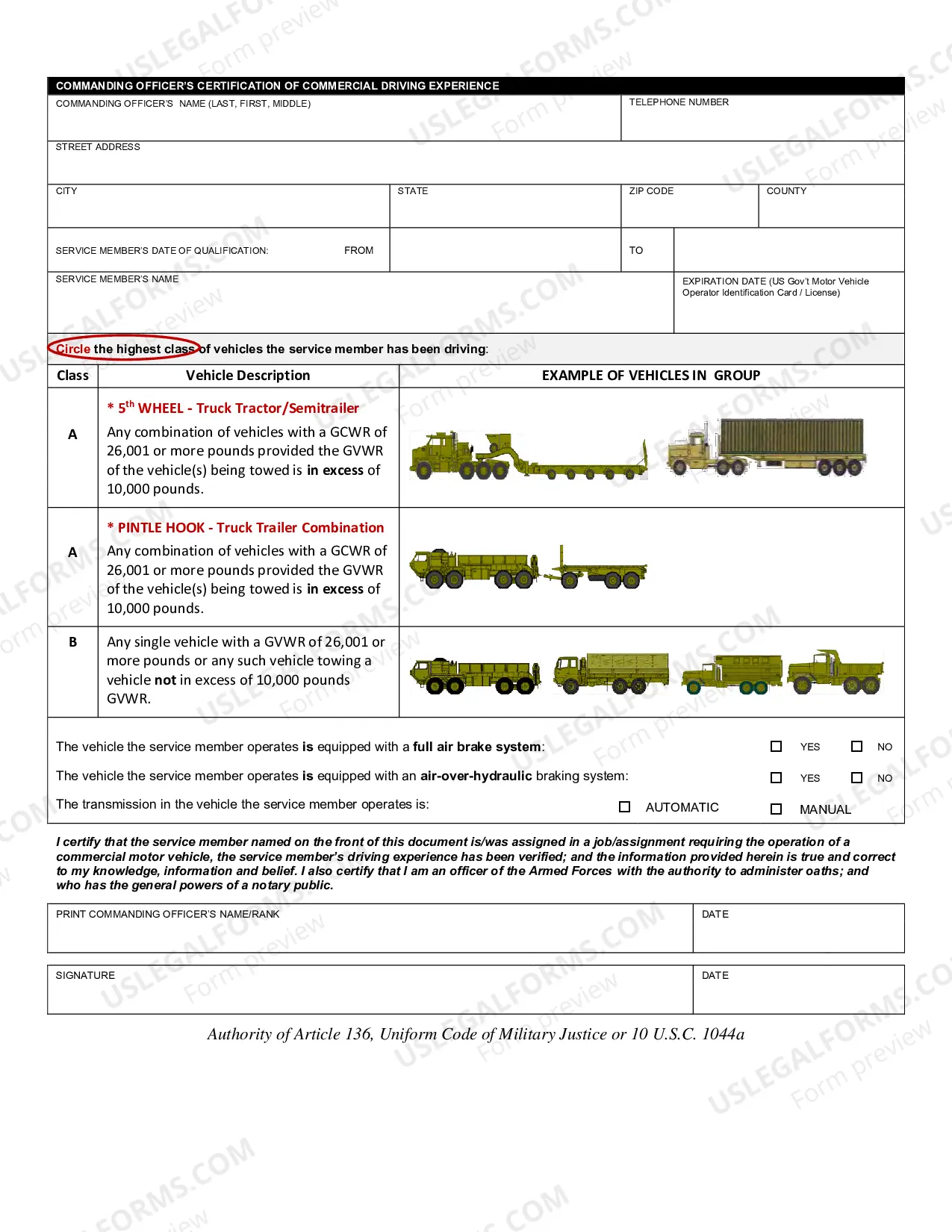 Preview Military CDL Skills Test Waiver