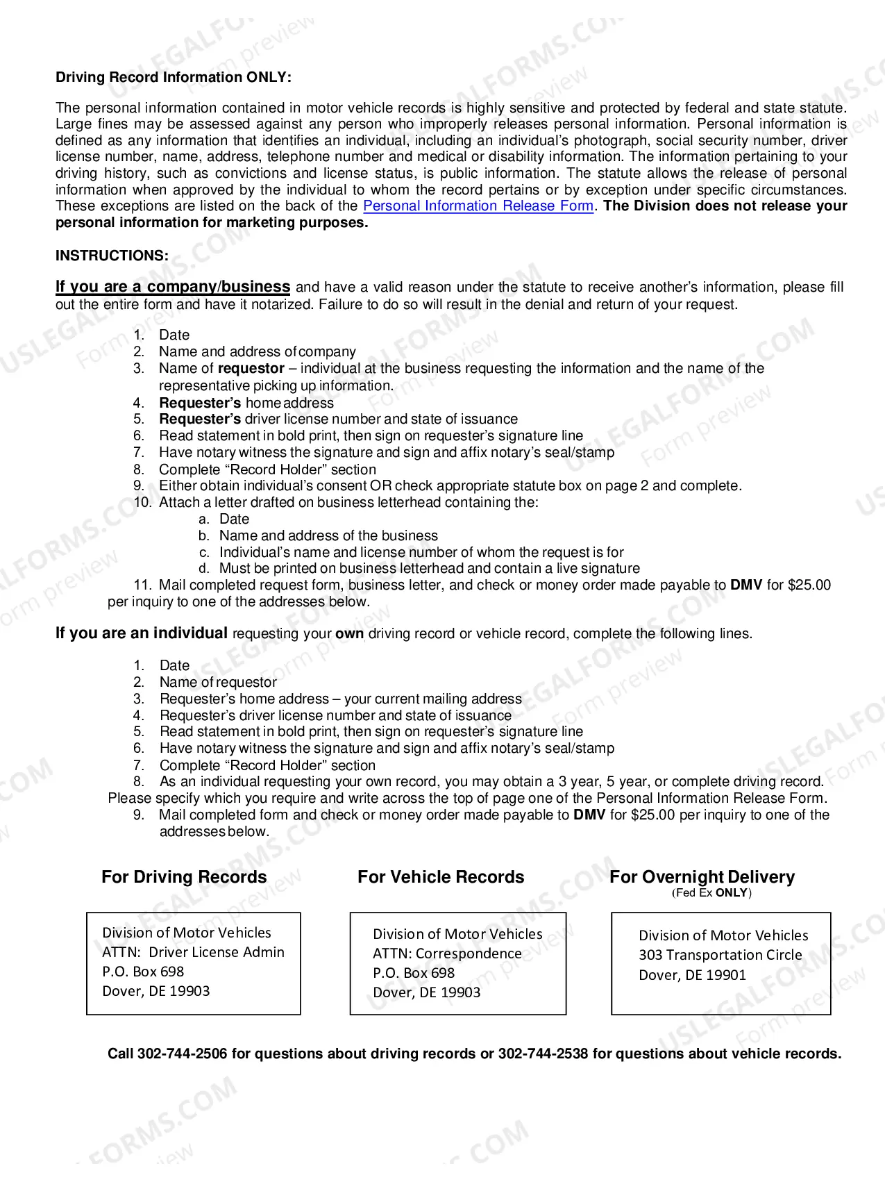 Preview Personal Information Release Form