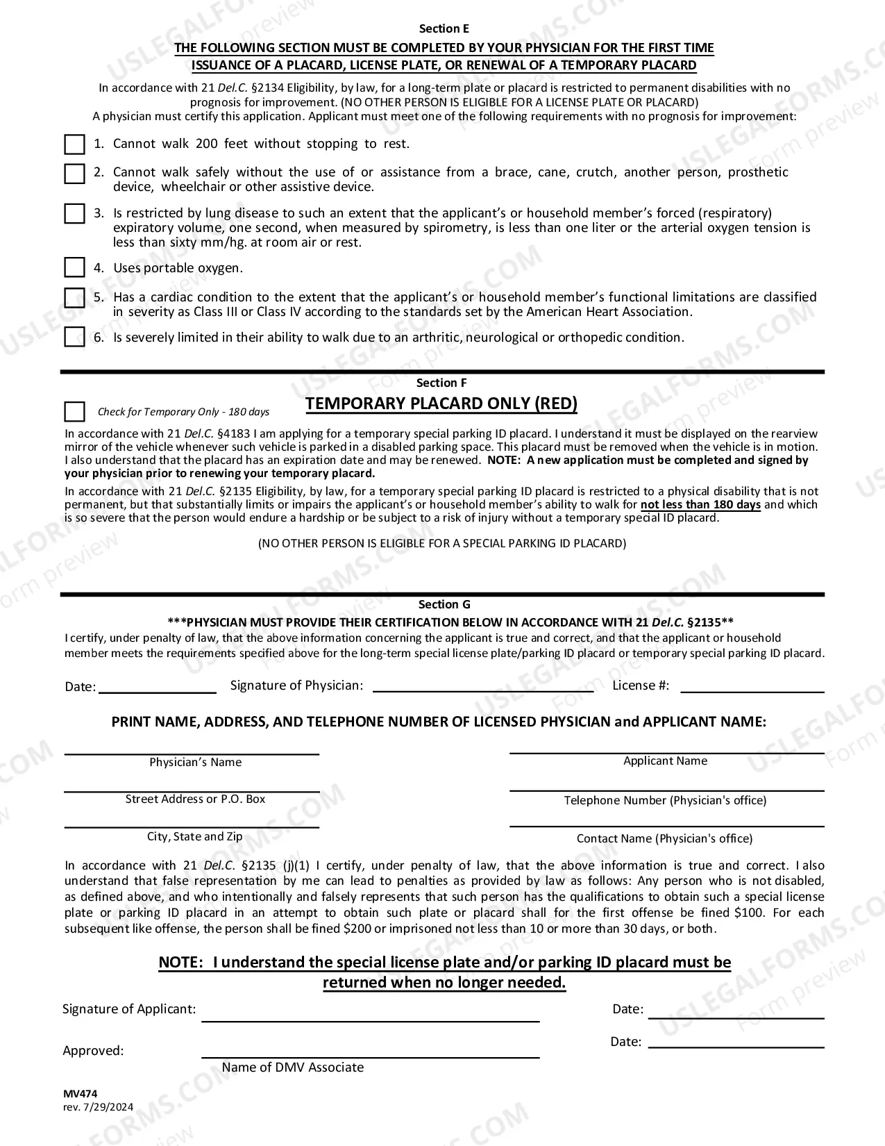 Preview Application for Special License or Parking ID for Persons with Disabilities