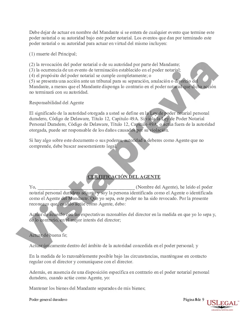 Preview Poder General Duradero para Bienes y Finanzas o Financiero Efectivo Inmediatamente