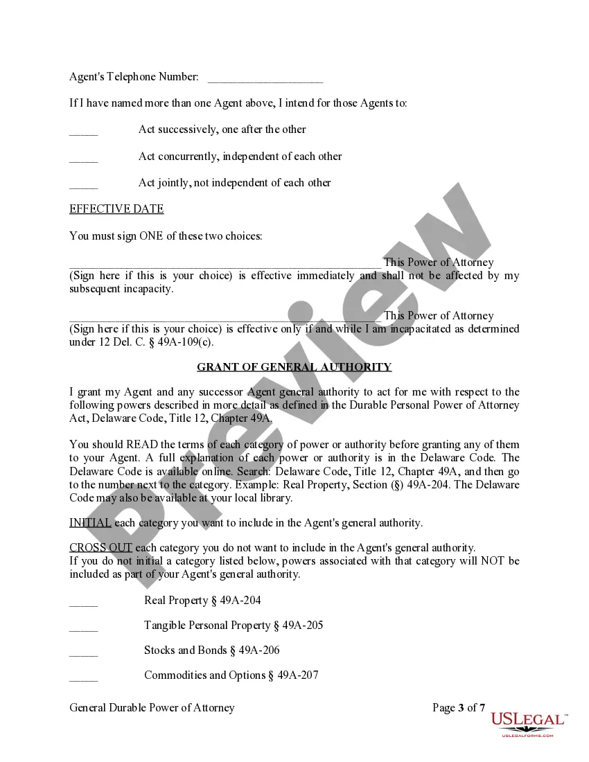 Preview General Durable Power of Attorney for Property and Finances or Financial Effective Immediately