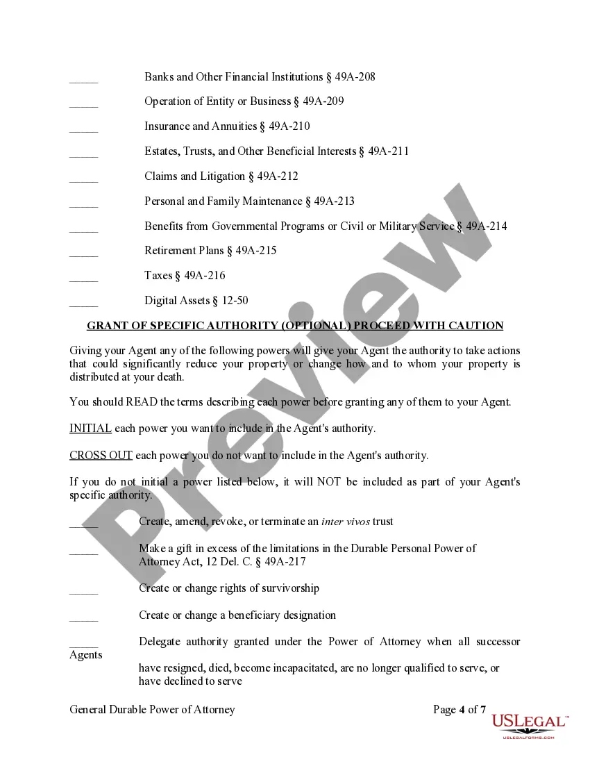 Preview General Durable Power of Attorney for Property and Finances or Financial Effective Immediately