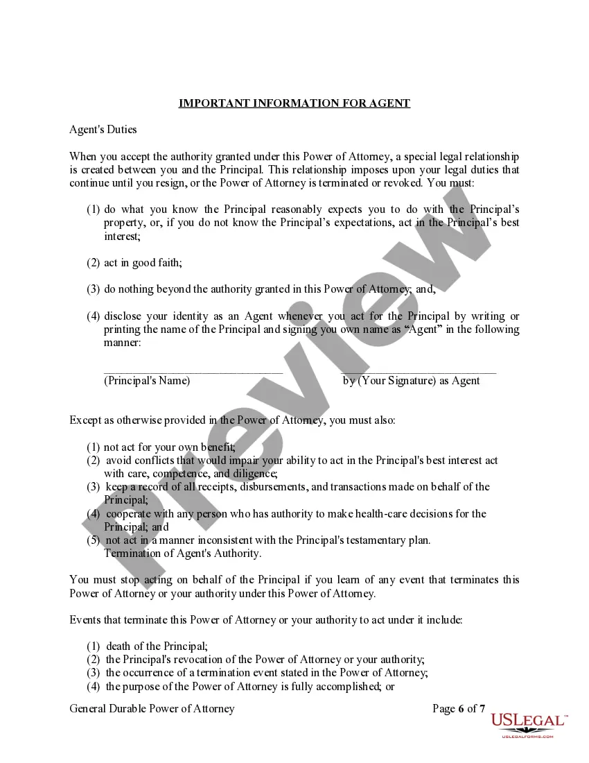 Preview General Durable Power of Attorney for Property and Finances or Financial Effective Immediately