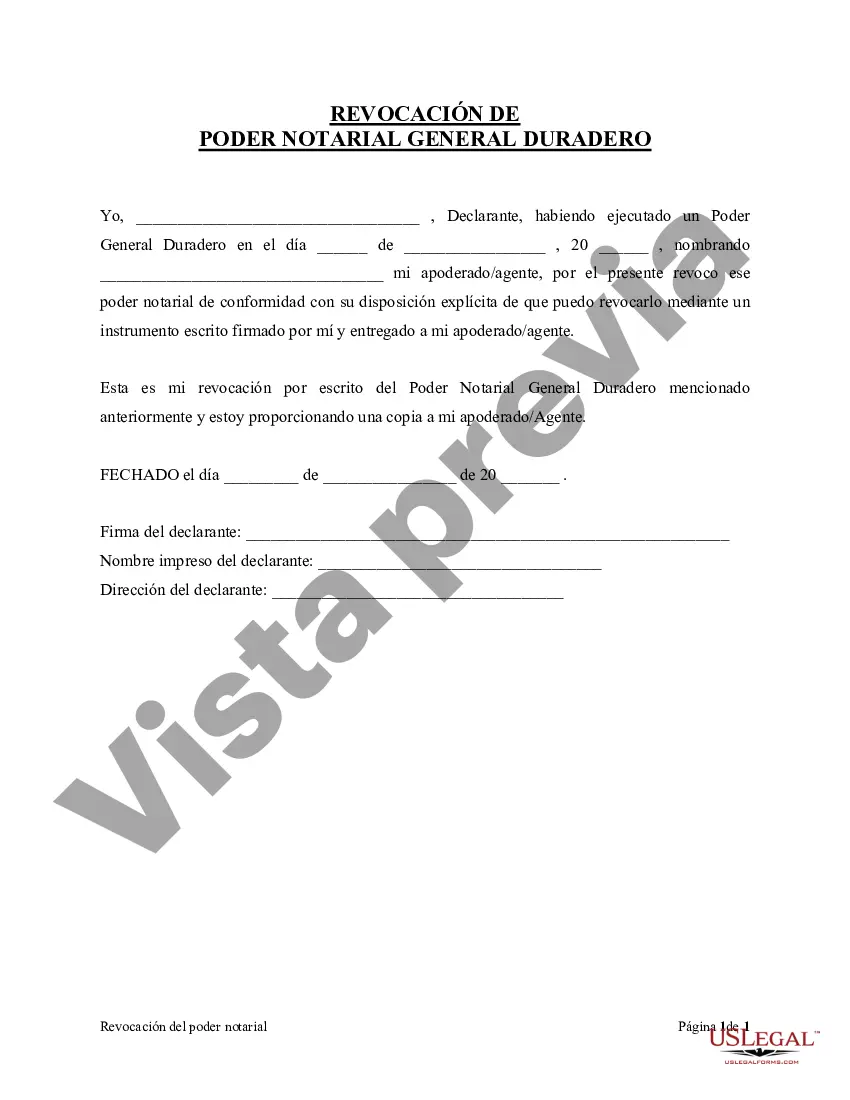 Preview Revocación del Poder General Duradero