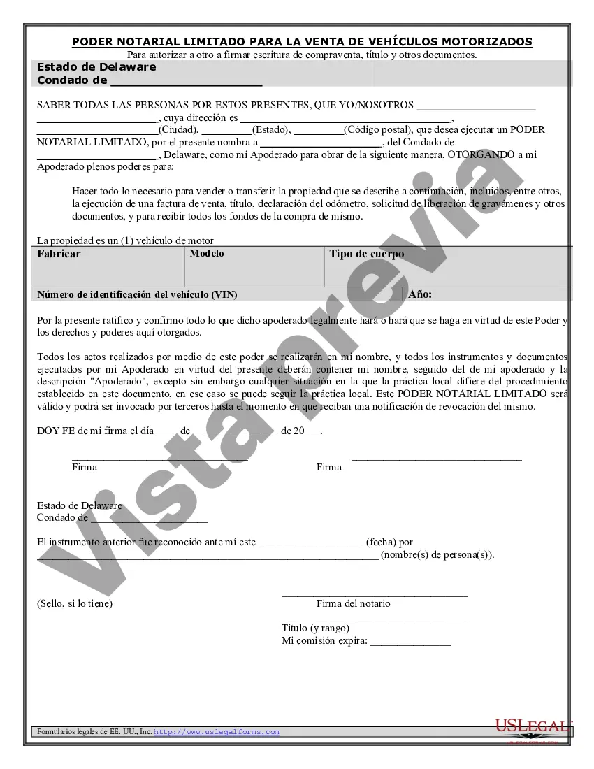 Preview Poder notarial para la venta de vehículos de motor