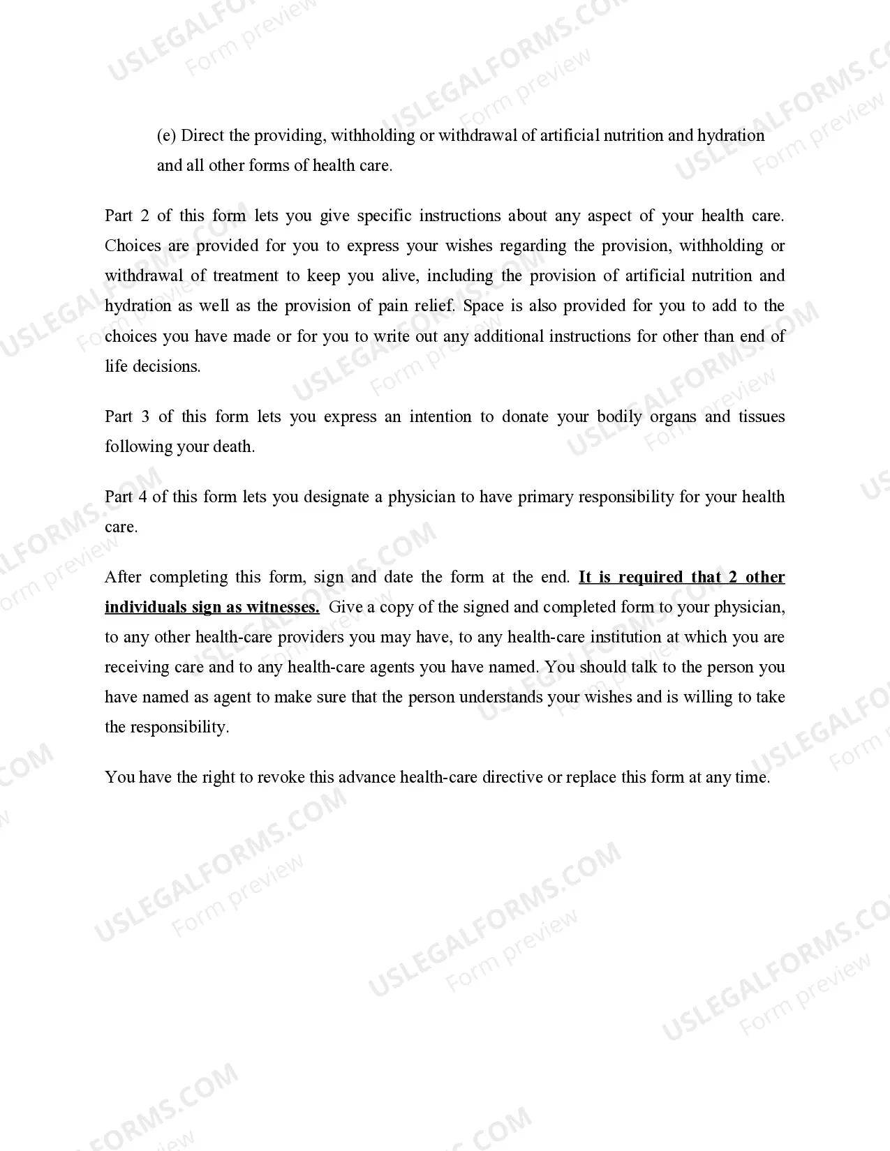 Preview Statutory Advance Health Care Directive - Health Care, Standby Guardian and Living Will Provisions