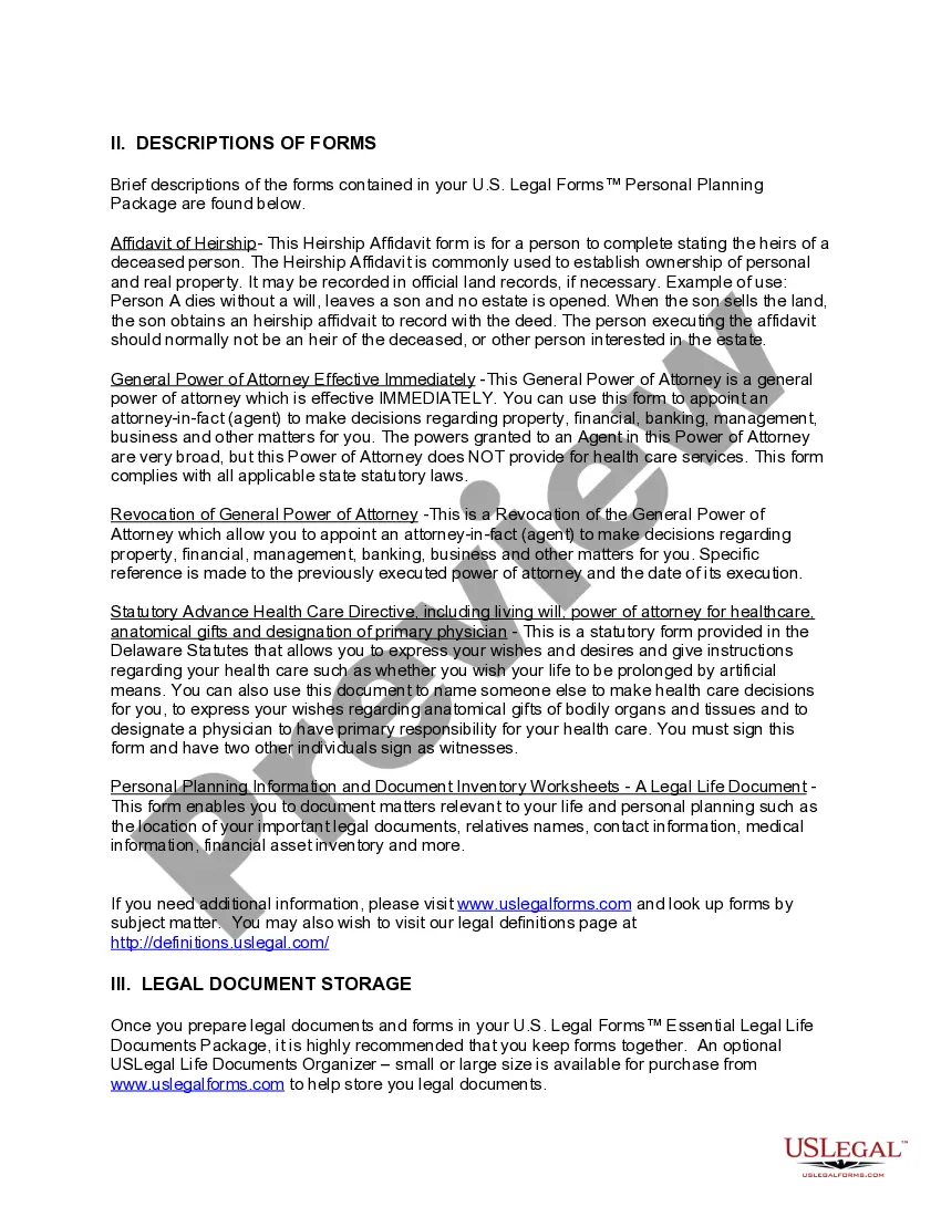 Preview Delaware Newly Widowed Individuals Package