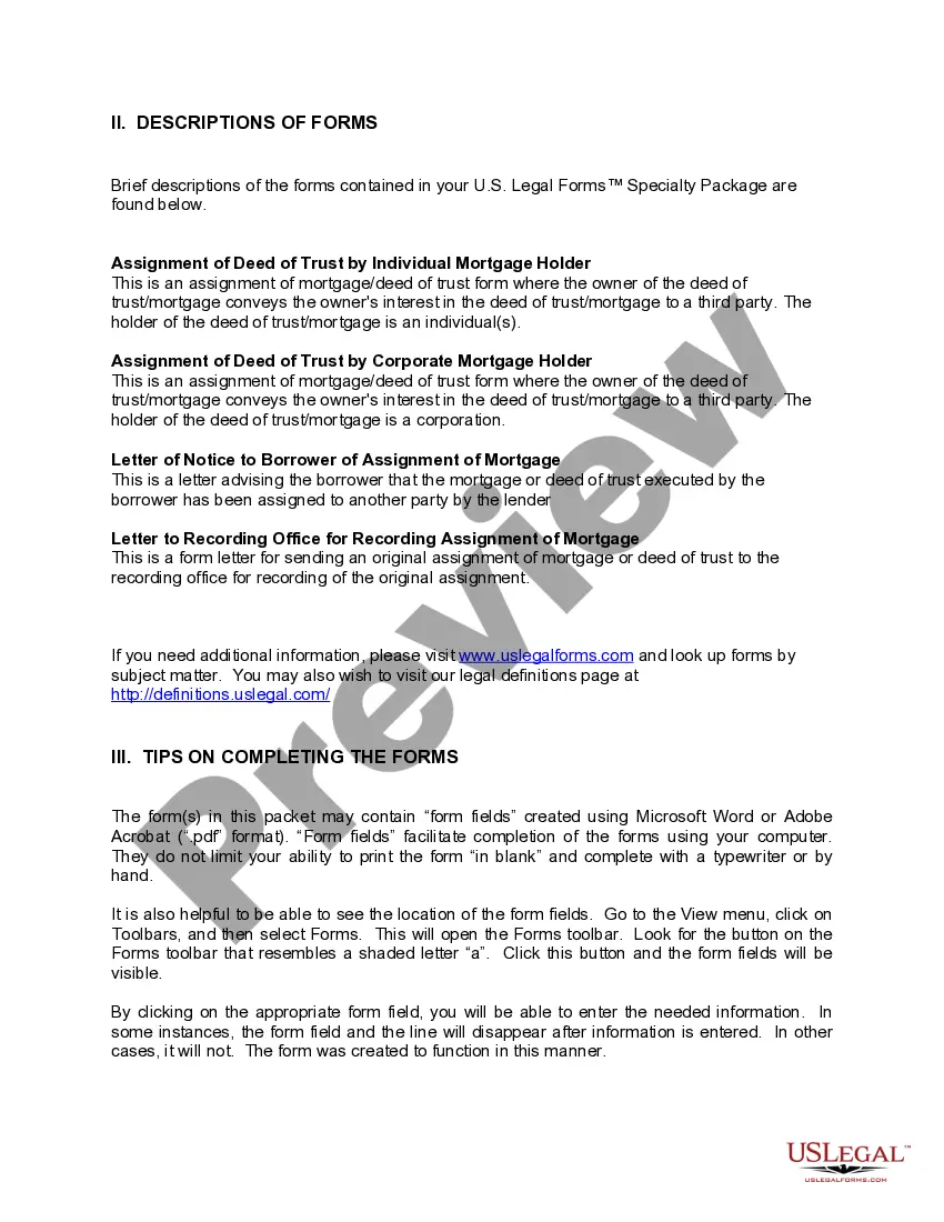 Preview Delaware Assignment of Mortgage Package