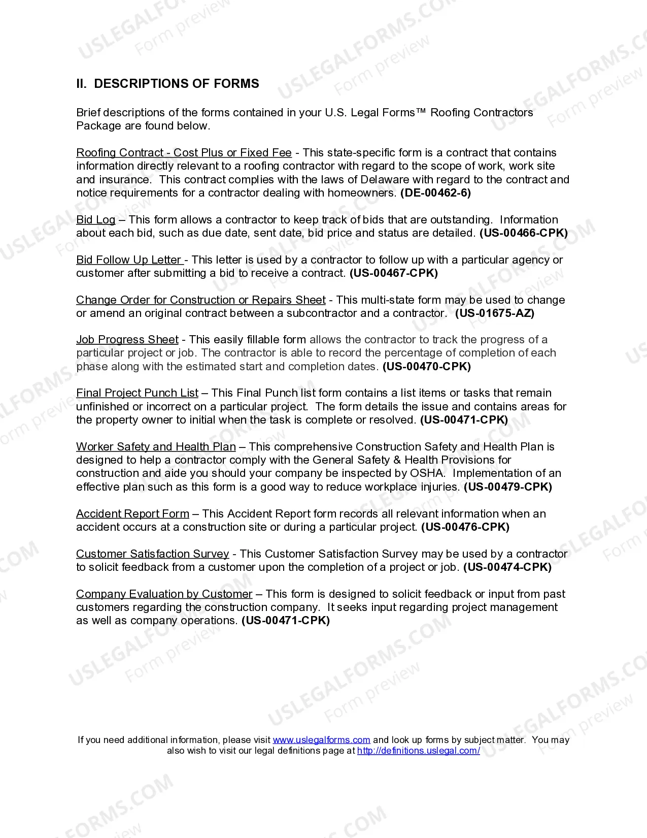 Preview Delaware Roofing Contractor Package