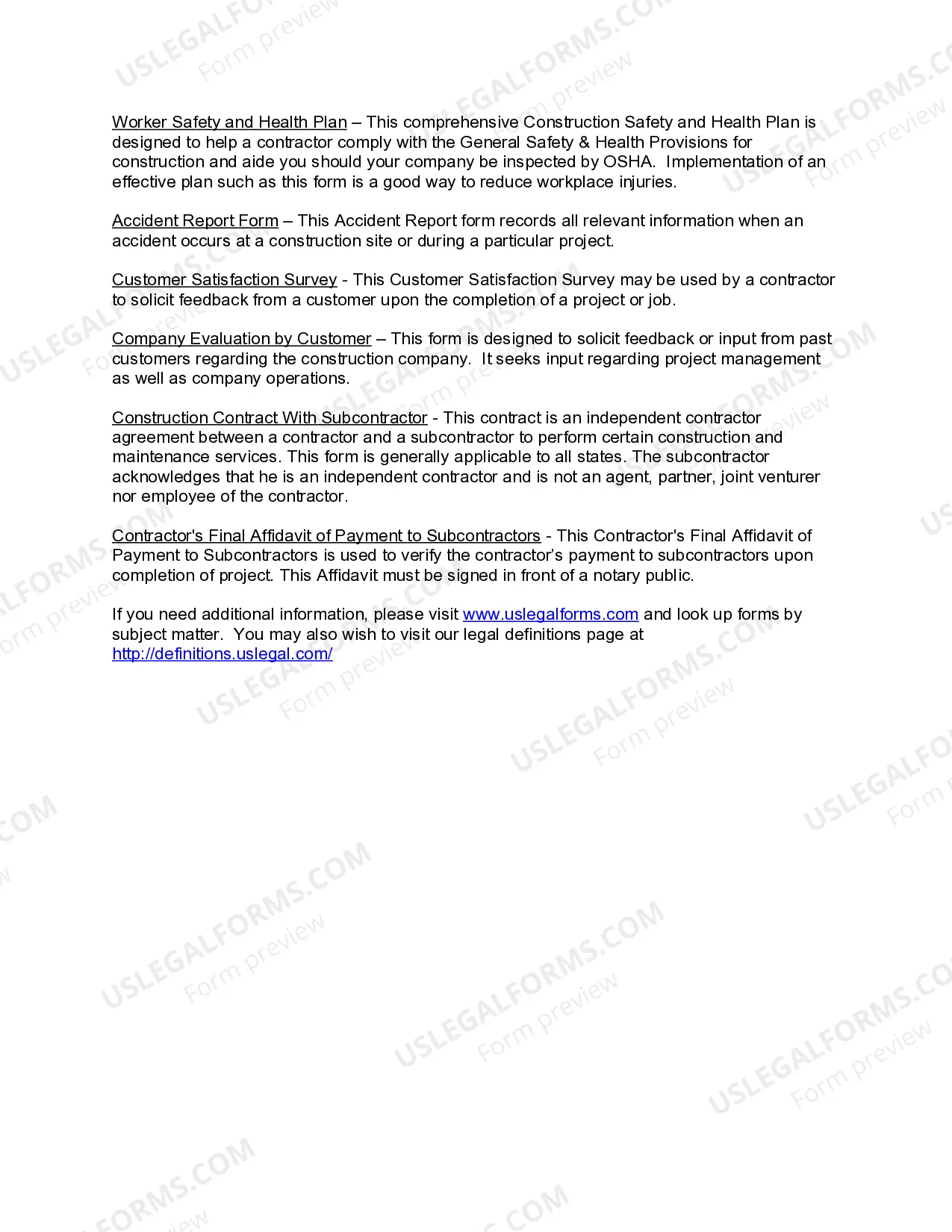 Preview Delaware Commercial Contractor Package