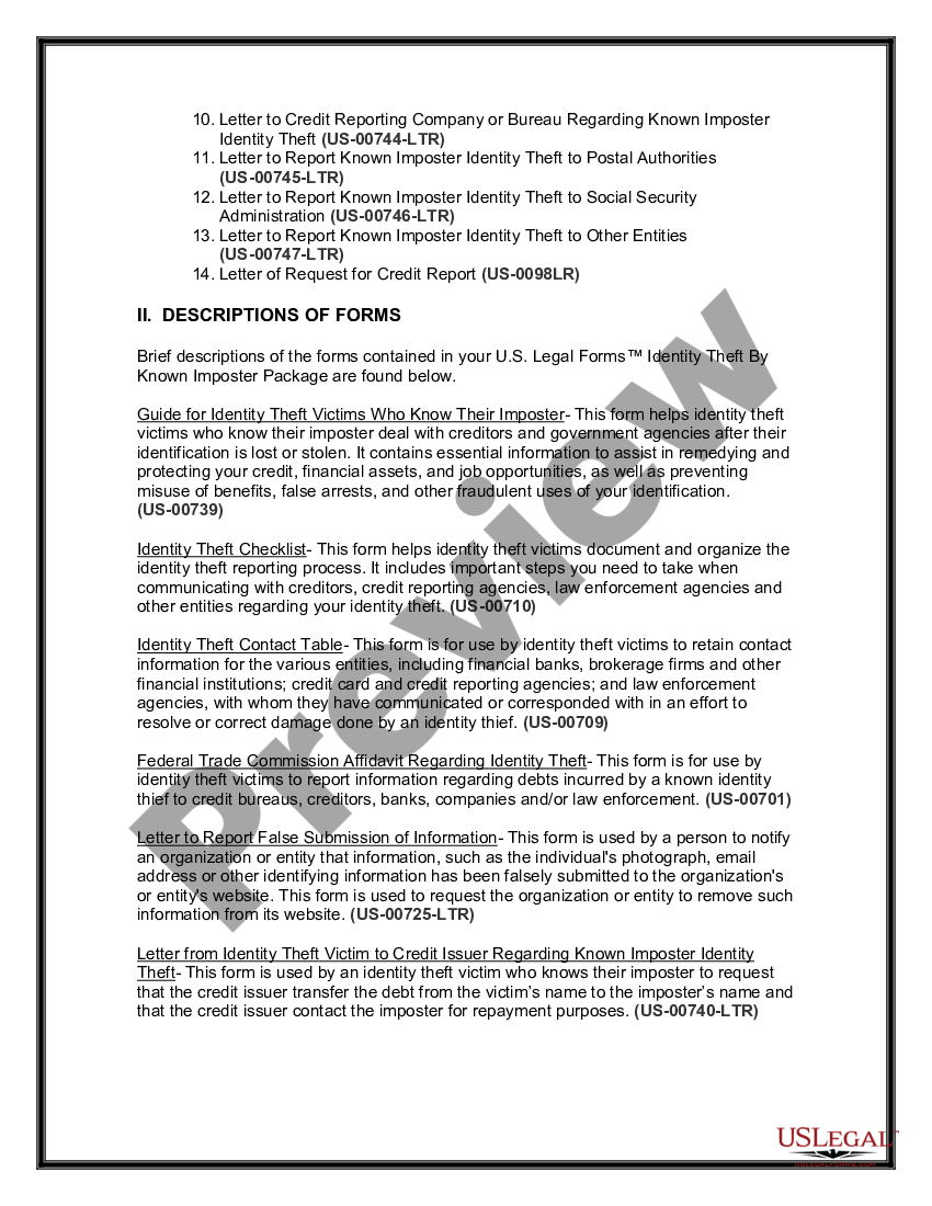 page 2 Identity Theft by Known Imposter Package preview