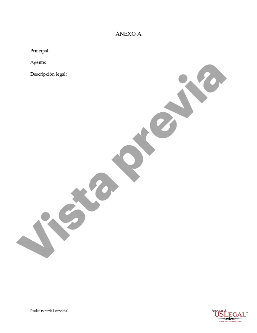 Preview Poder notarial especial o limitado para transacciones de venta de bienes raíces por parte del vendedor