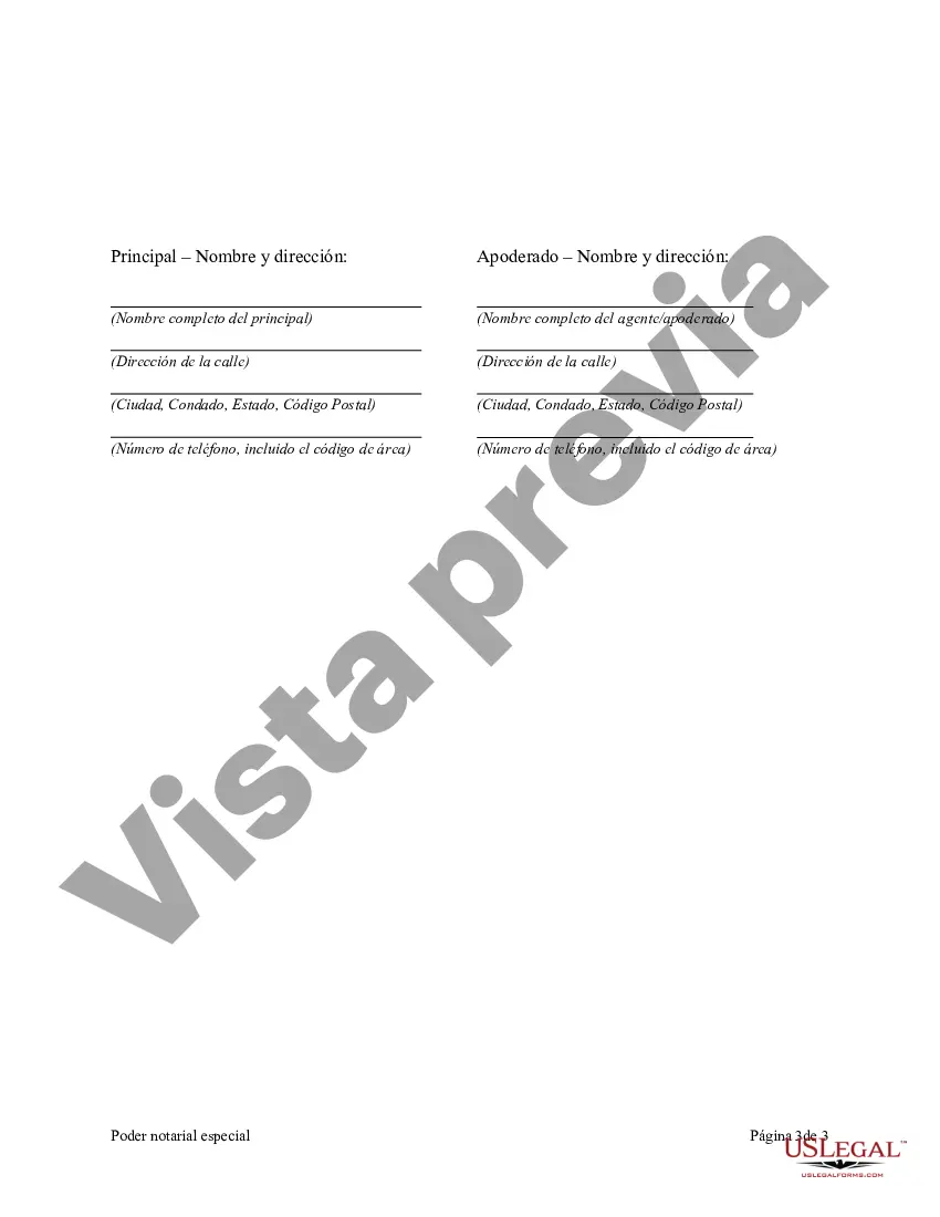 Preview Poder notarial especial o limitado para transacciones de compra de bienes raíces por parte del comprador
