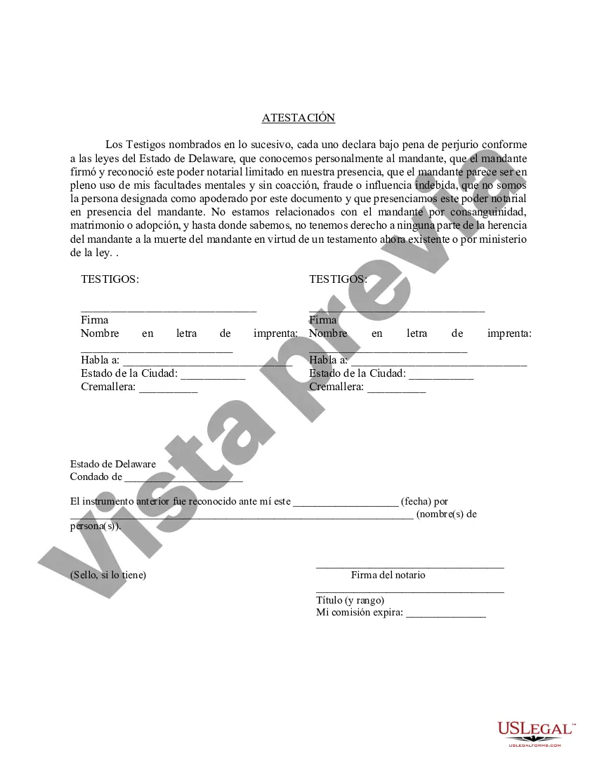 Preview Poder notarial limitado en el que se especifican poderes con ejemplos de poderes incluidos
