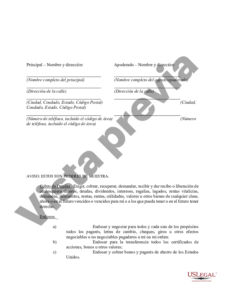 Preview Poder notarial limitado en el que se especifican poderes con ejemplos de poderes incluidos