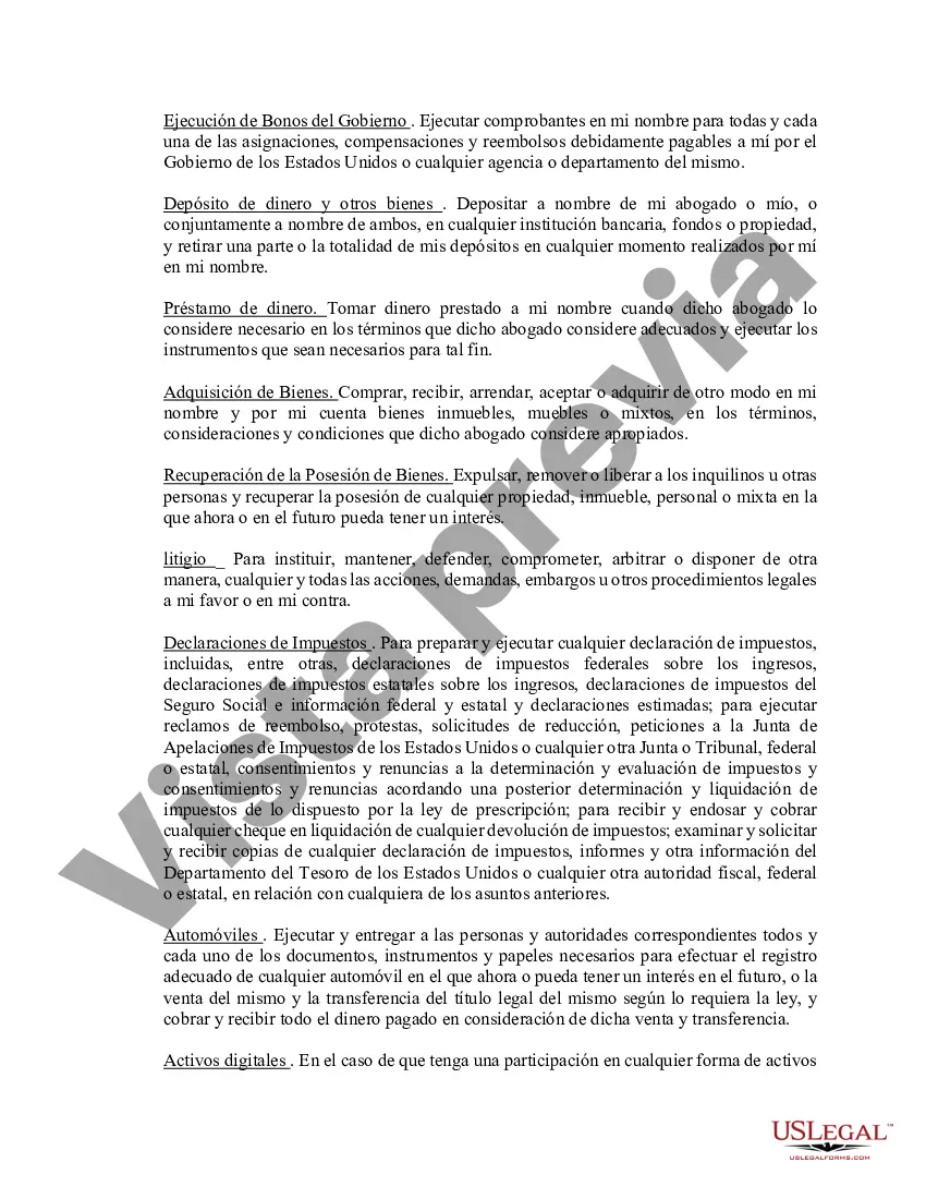 Preview Poder notarial limitado en el que se especifican poderes con ejemplos de poderes incluidos