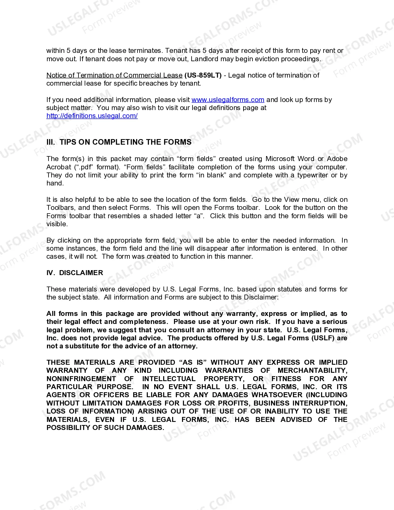 Preview Delaware Commercial Lease Package