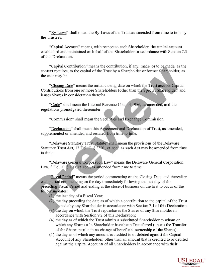 Preview Alternative Investment Partners Absolute Return Fund STS Agreement and Declaration of Trust